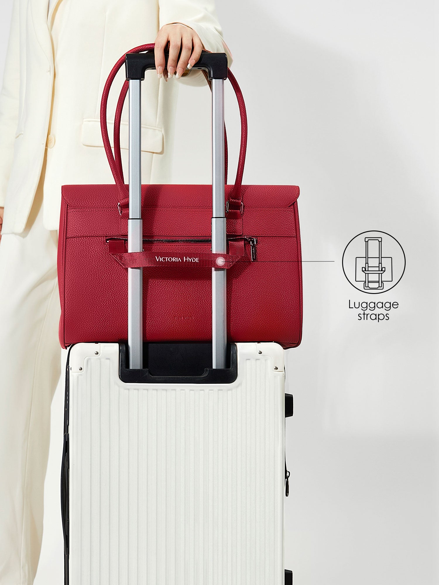 New Work Bag Jolene granet red modern work bag sustainable tote bag with laptop compartment for women in business