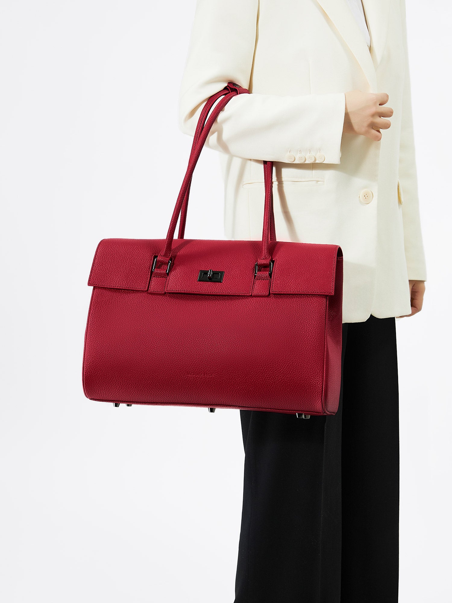 New Work Bag Jolene granet red modern work bag sustainable tote bag with laptop compartment for women in business
