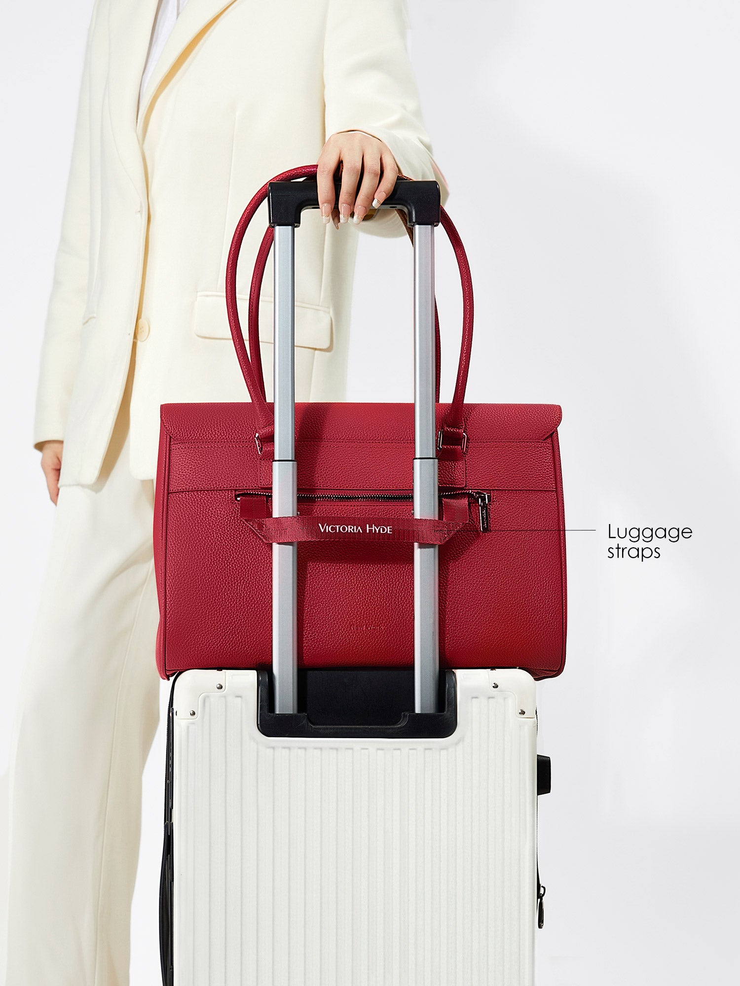 New Work Bag Jolene granet red modern work bag sustainable tote bag with laptop compartment for women in business