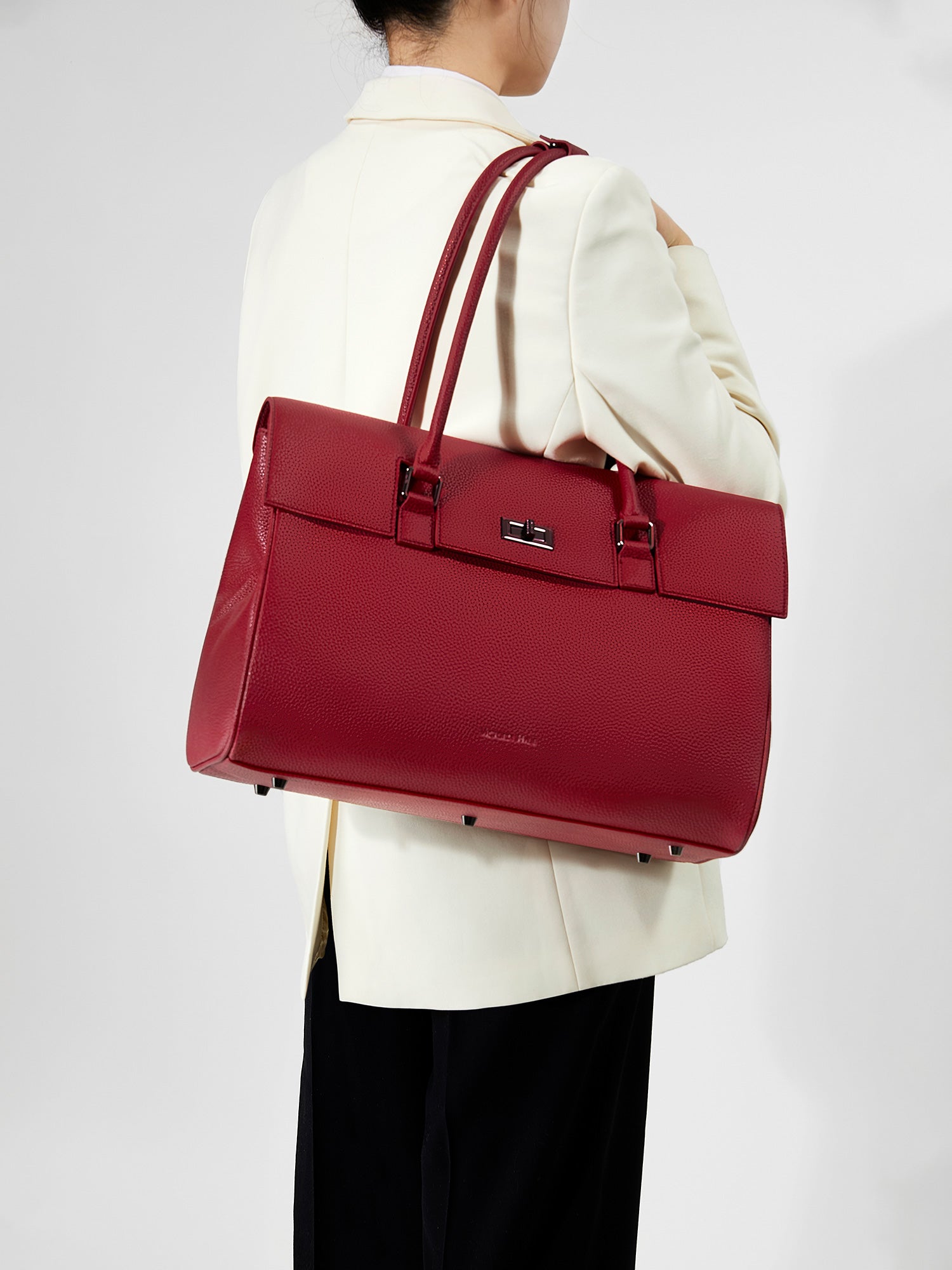 New Work Bag Jolene granet red modern work bag sustainable tote bag with laptop compartment for women in business