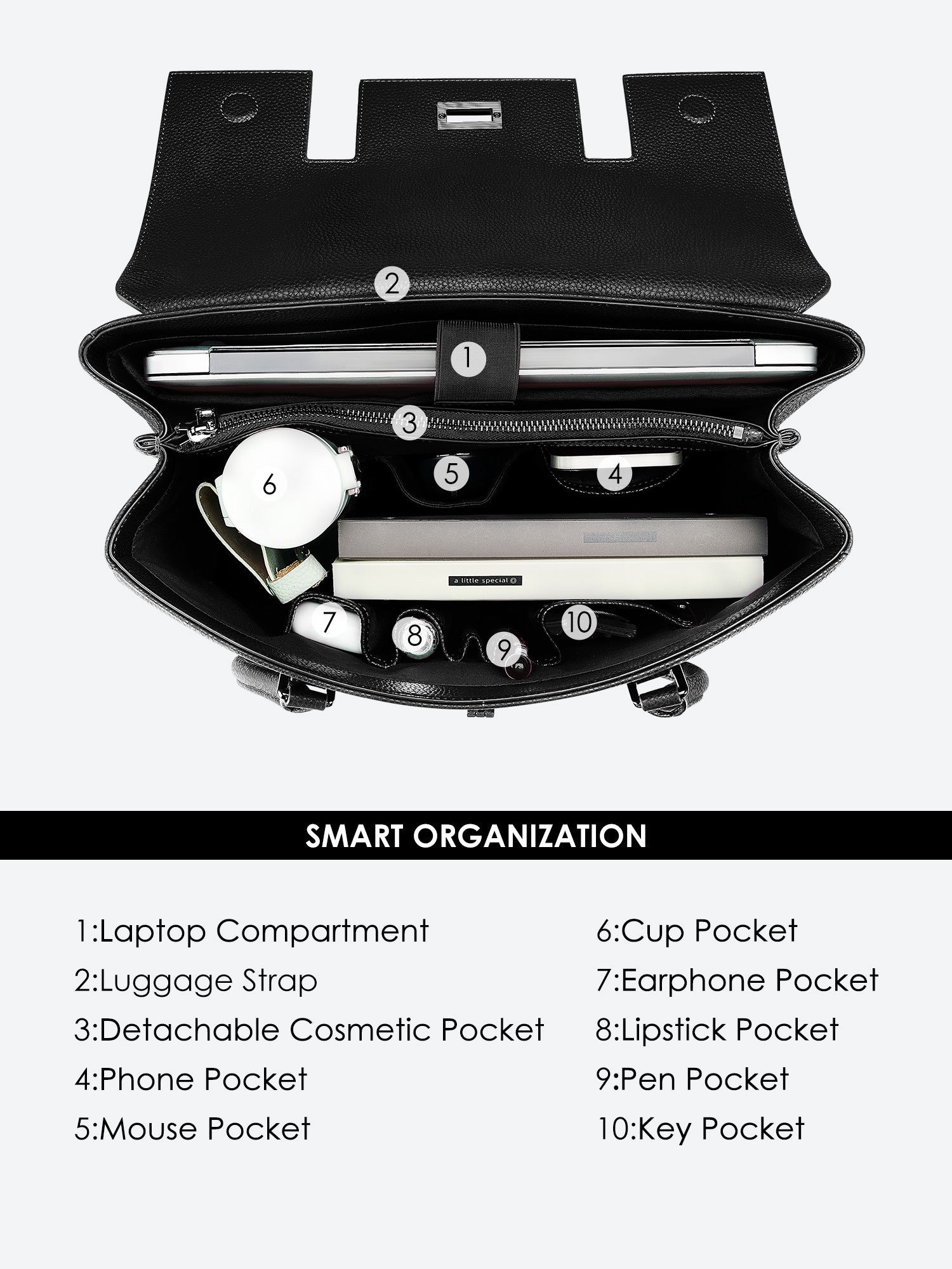 Business & Laptop handbag Jolene large black | Fits up to 16