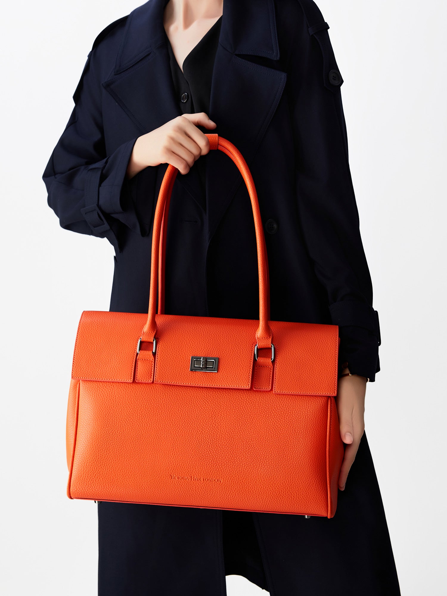 New Work Bag Jolene orange modern work bag sustainable tote bag with laptop compartment for women in business