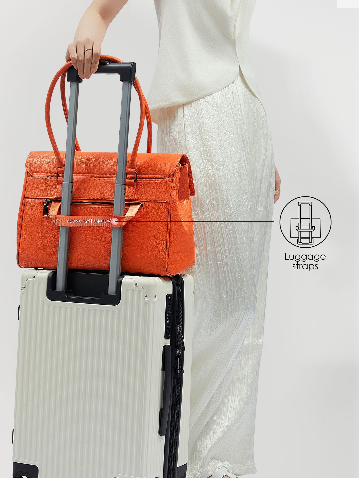 New Work Bag Jolene orange modern work bag sustainable tote bag with laptop compartment for women in business
