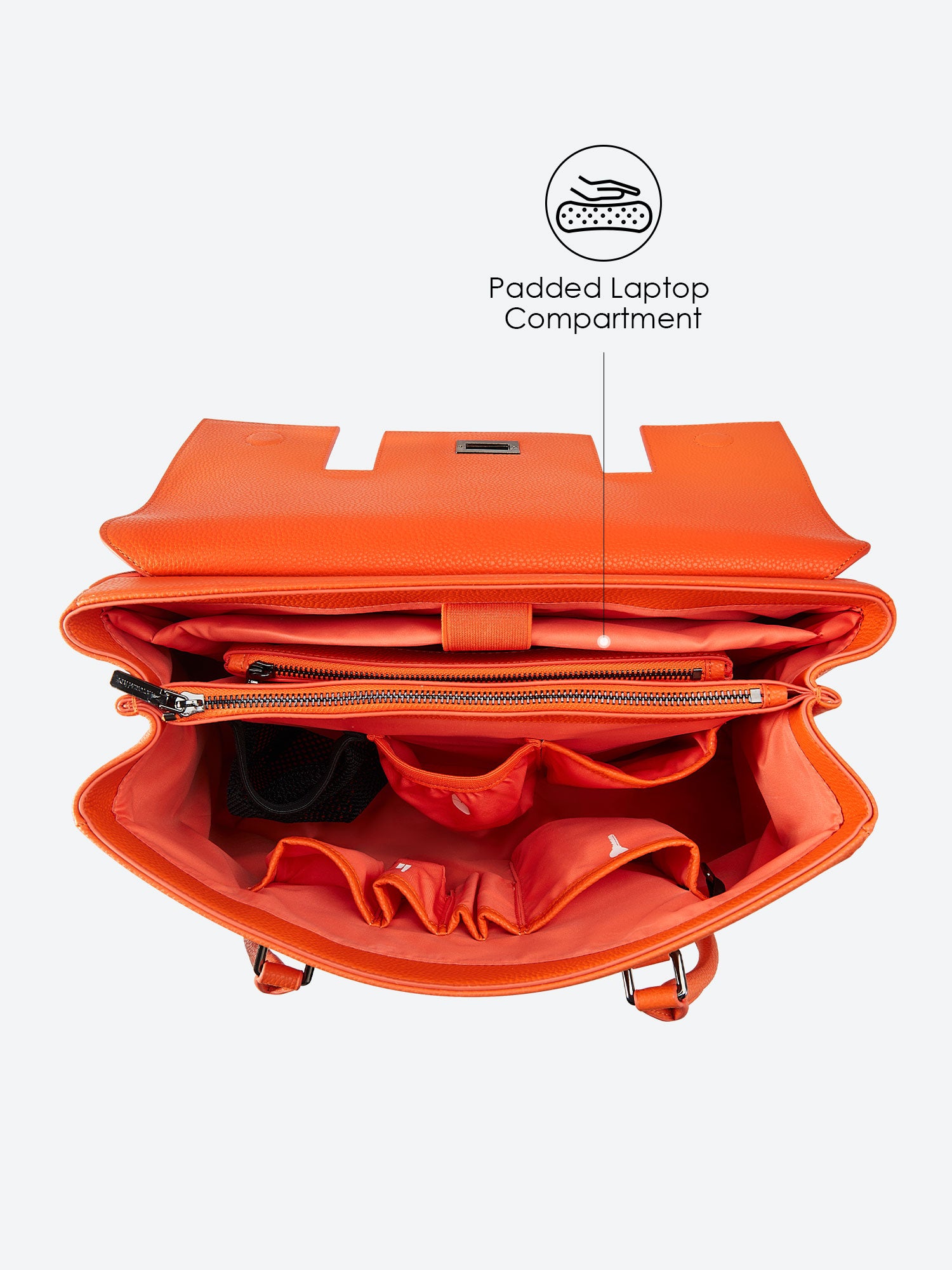 New Work Bag Jolene orange modern work bag sustainable tote bag with laptop compartment for women in business