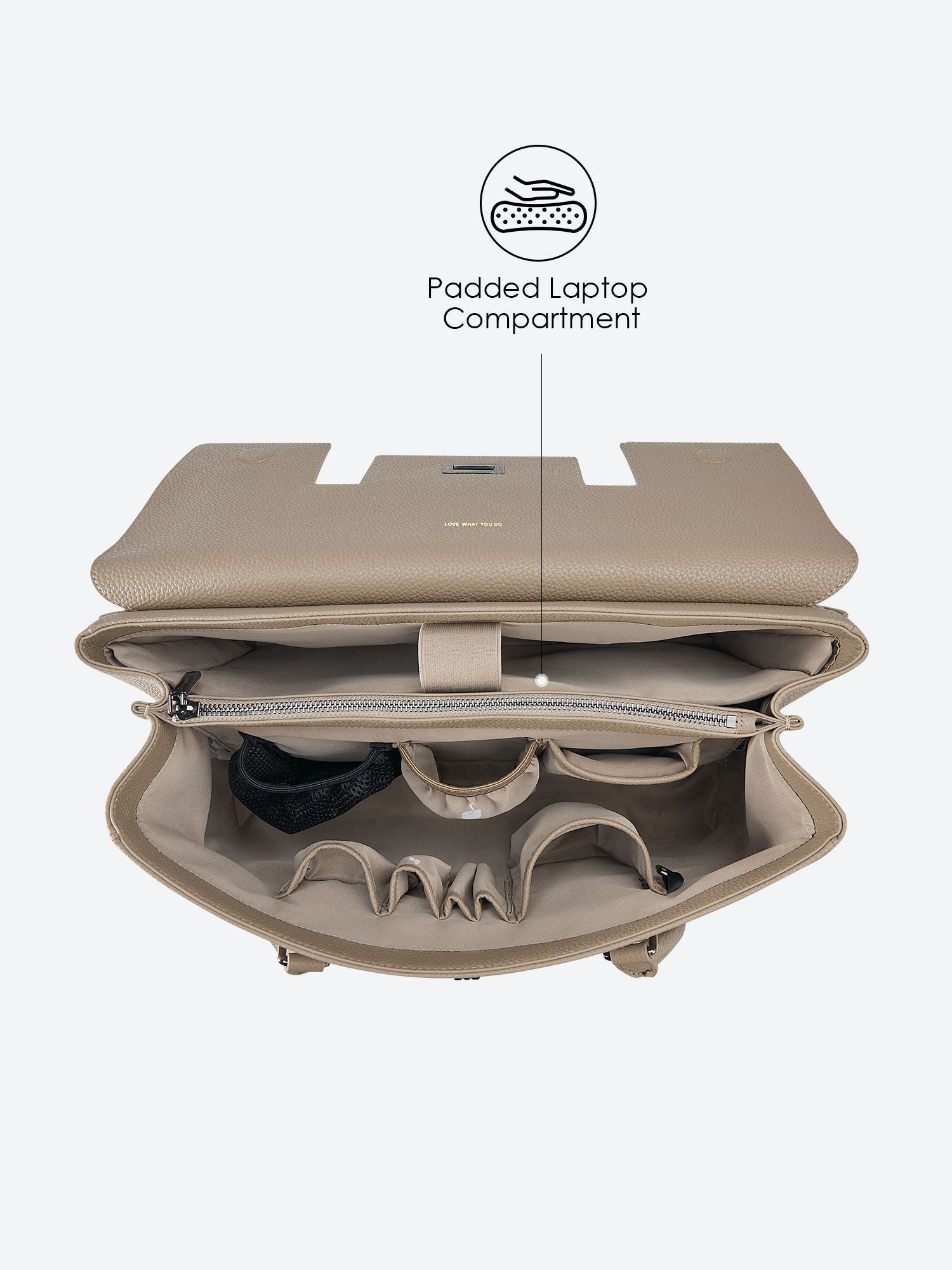 New Work Bag Jolene beige modern work bag sustainable tote bag with laptop compartment for women in business