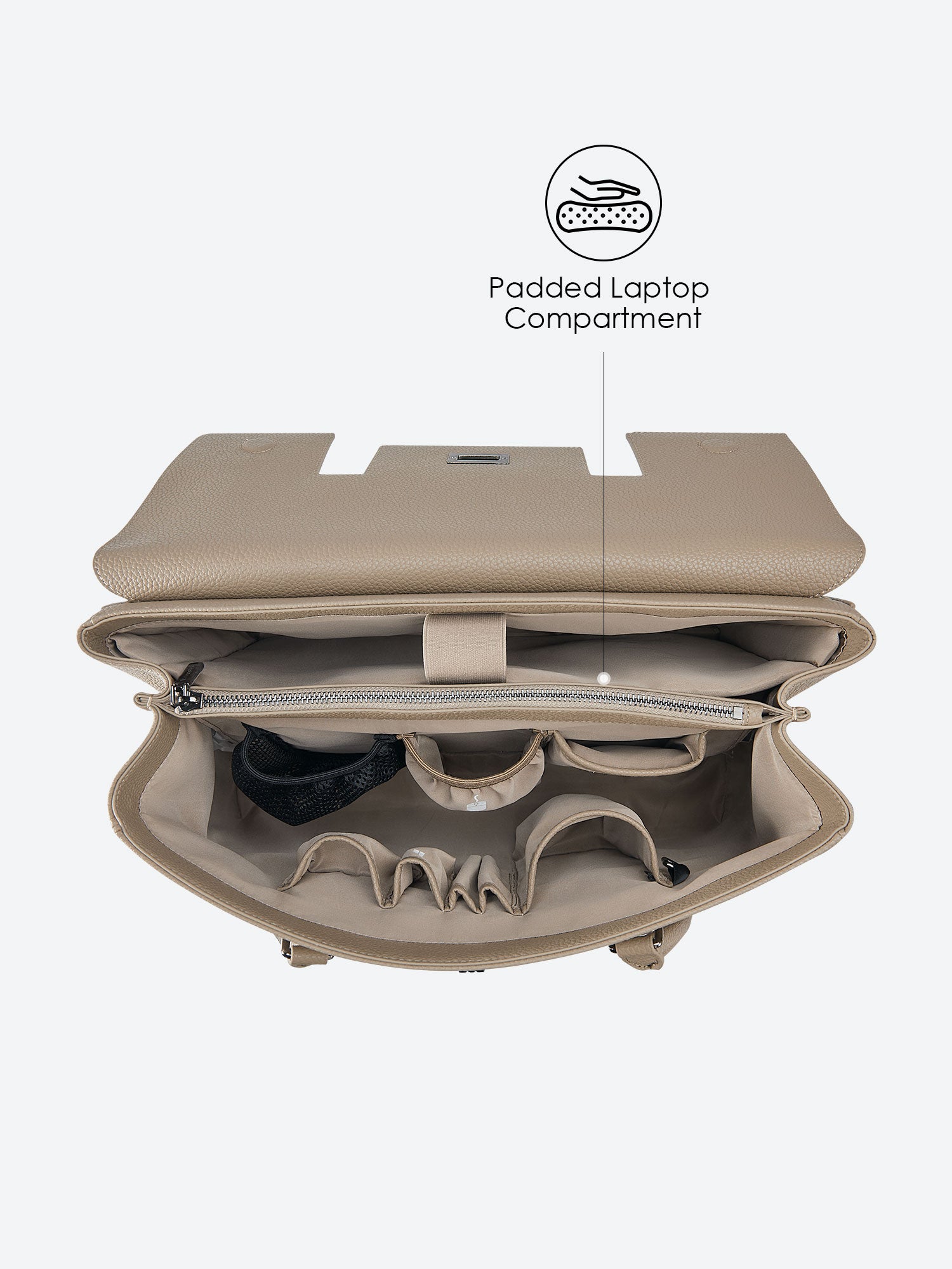 New Work Bag Jolene beige modern work bag sustainable tote bag with laptop compartment for women in business