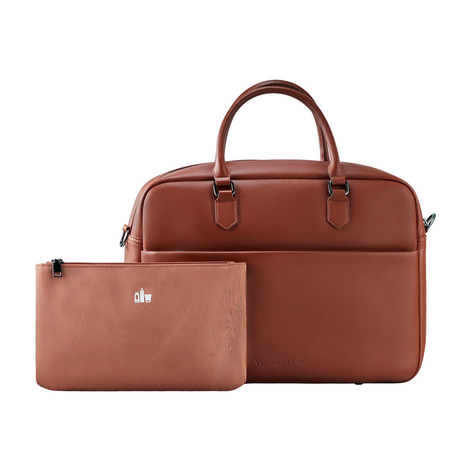 Victoria Hyde New Work business briefcase – elegant microfiber bag with leather look, laptop compartment, removable pouch, glasses holder, 39x28.5x10 cm.