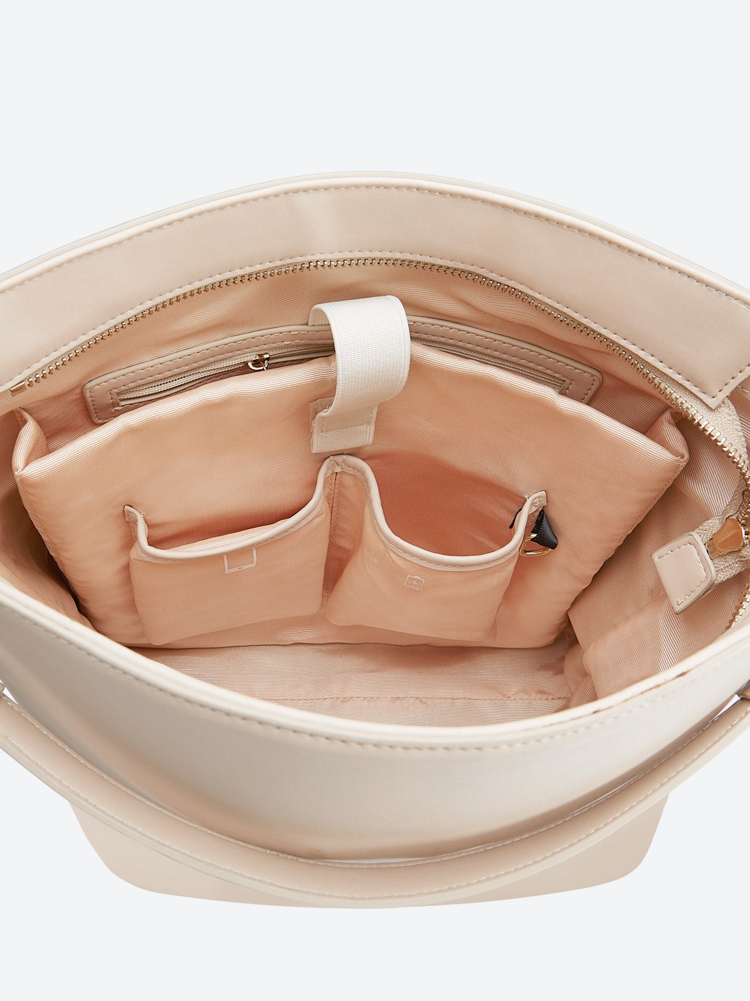 Victoria Hyde Kloey large work bag in moon-white – minimalist vegan design with laptop compartment, smart internal organisation, water-resistant &amp; scratch-resistant. Perfect for daily office use.
