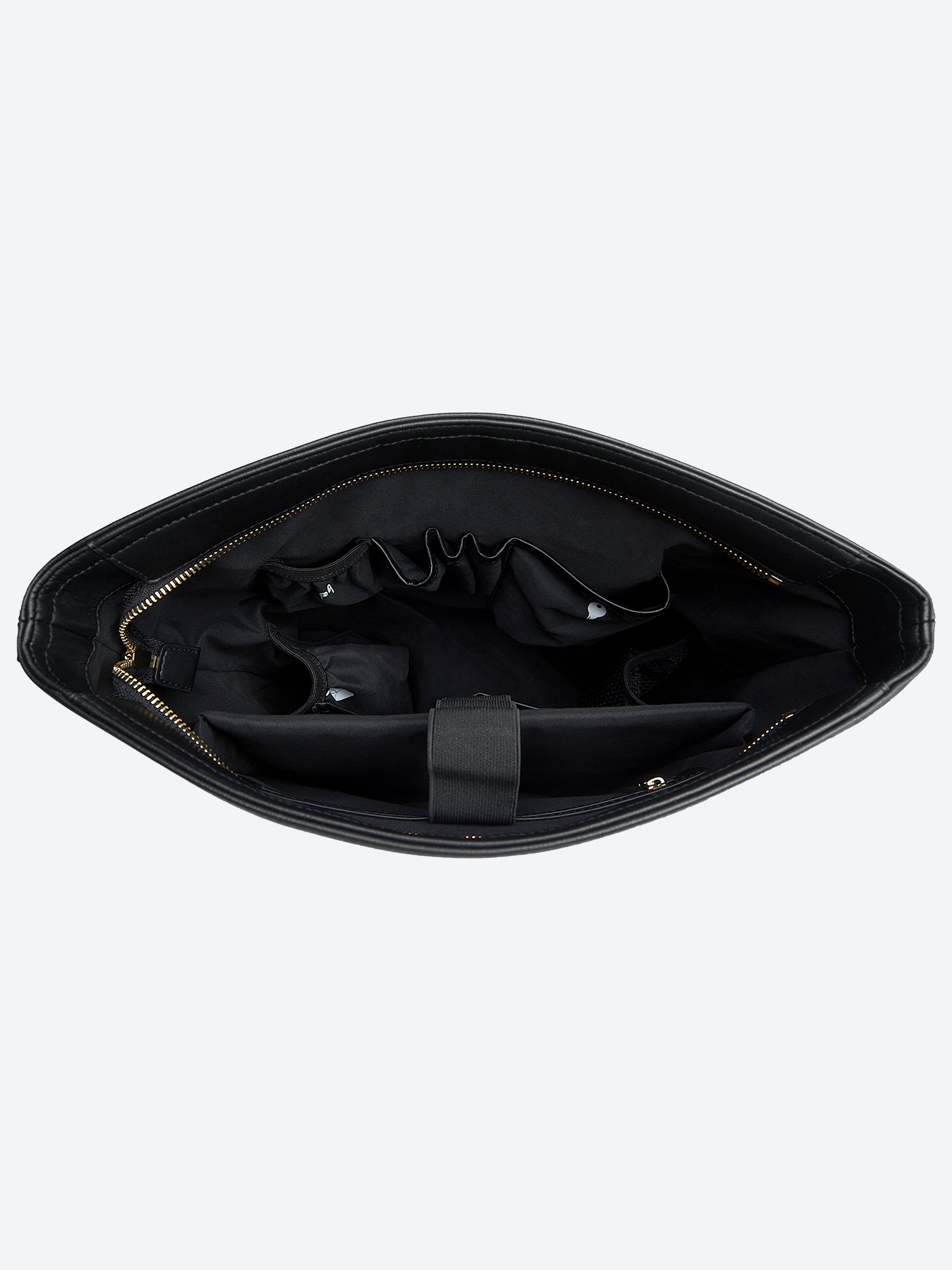 Victoria Hyde Kloey large black work bag – minimalist vegan microfiber leather tote, 13" laptop compartment, water-resistant, silk lining, 27x33x16 cm.