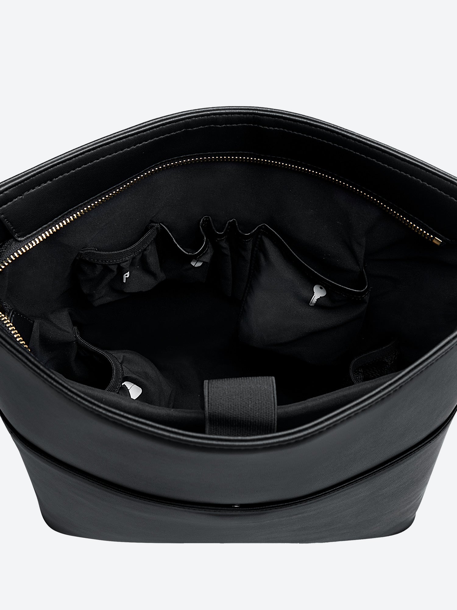 Victoria Hyde Kloey large black work bag – minimalist vegan microfiber leather tote, 13" laptop compartment, water-resistant, silk lining, 27x33x16 cm.