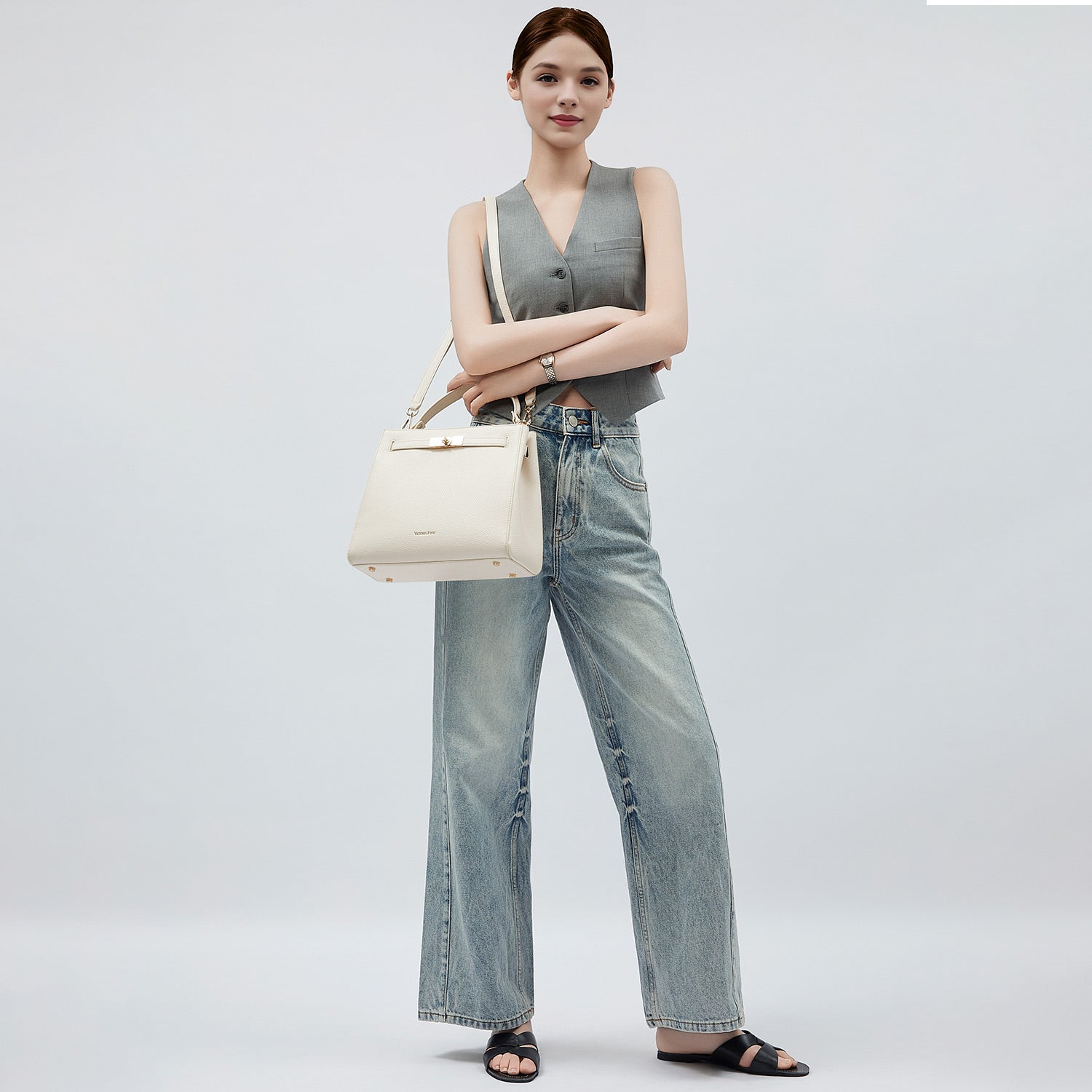 Handbag Victoria III in Moonlight White