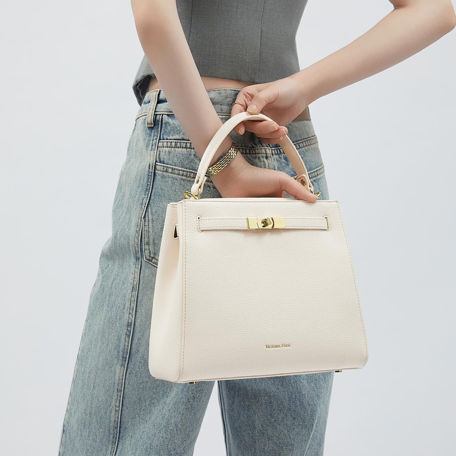Handbag Victoria III in Moonlight White