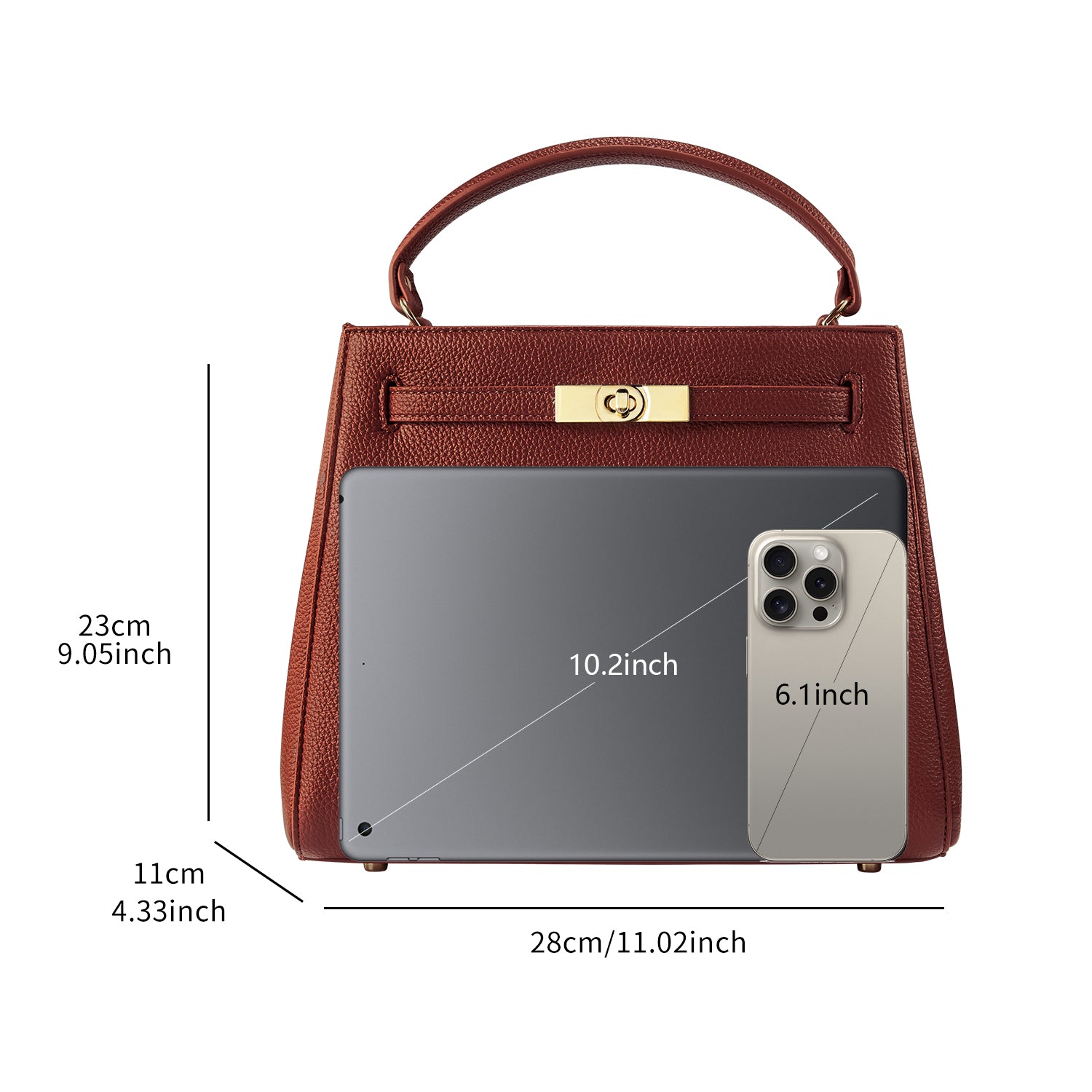 Handtasche Victoria III in Braun