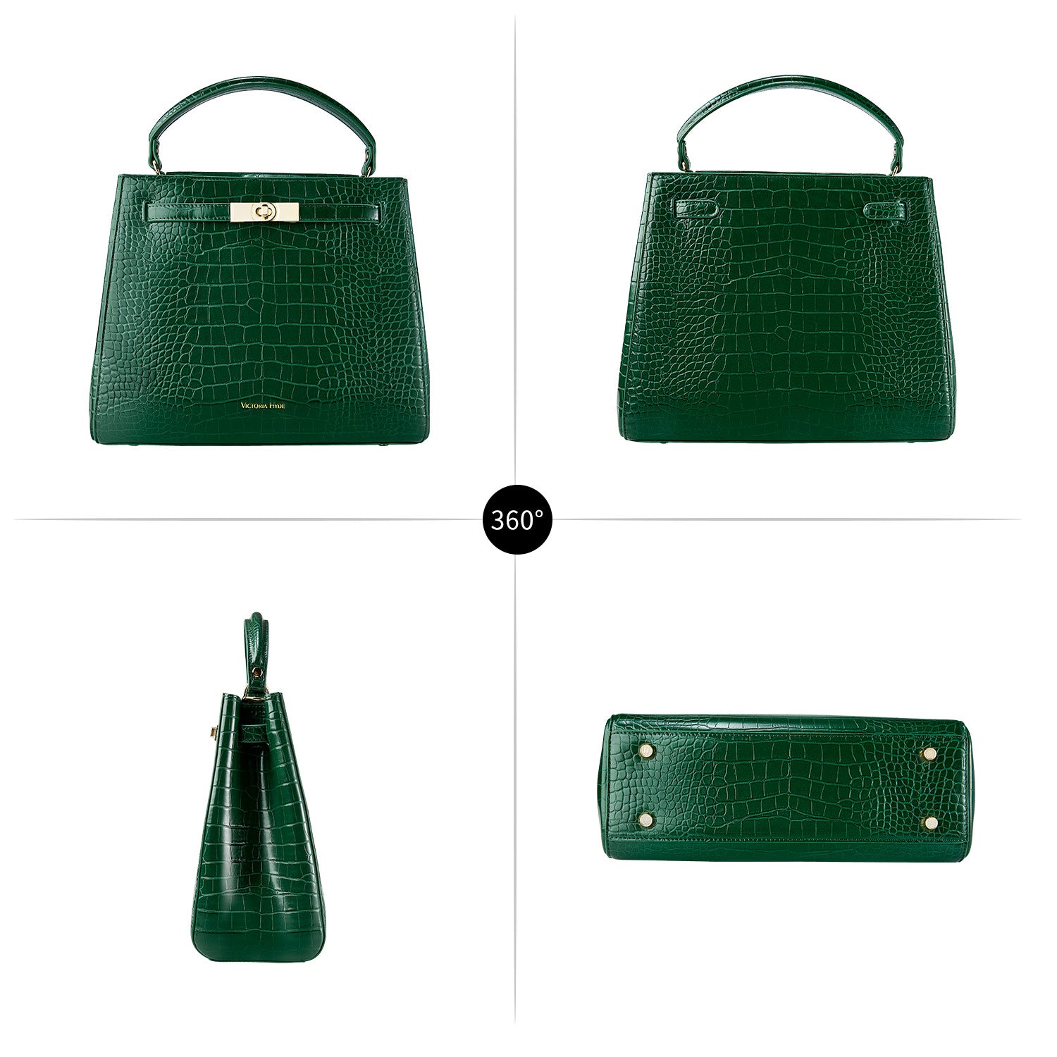 Elegante Business Handtasche Victoria III in Grün | Victoria Hyde