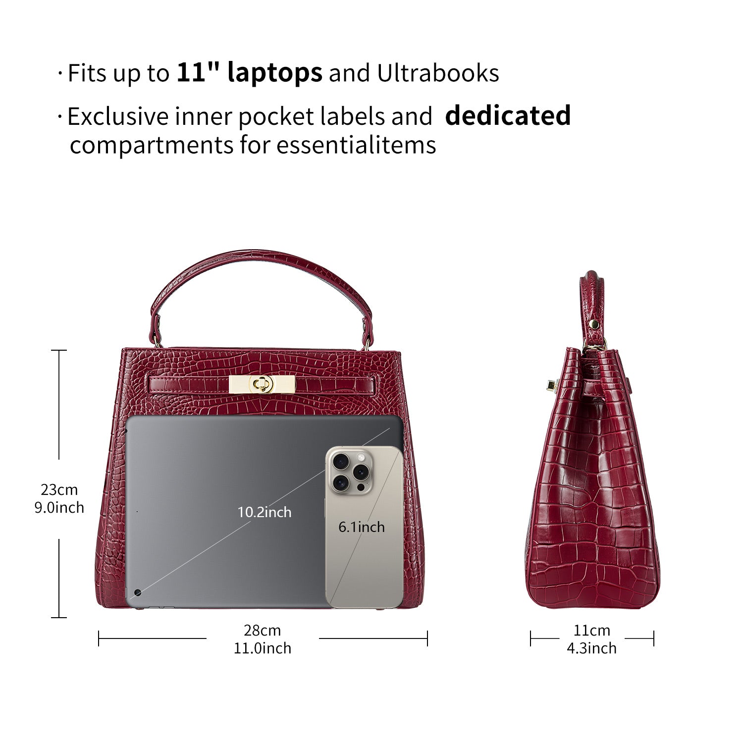 Handbag Victoria III in red