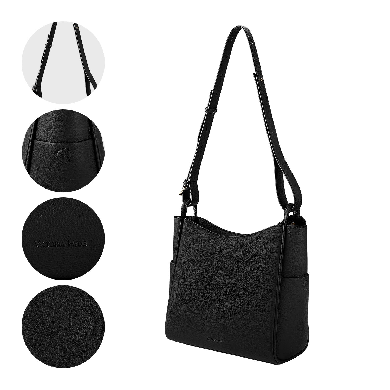 new work bag Olivia black business bag-Victoria Hyde Olivia black new work bag – microfiber leather, water-repellent, vegan, 27x30x14 cm, fits 11" tablet, smart organizer, for commuting women.