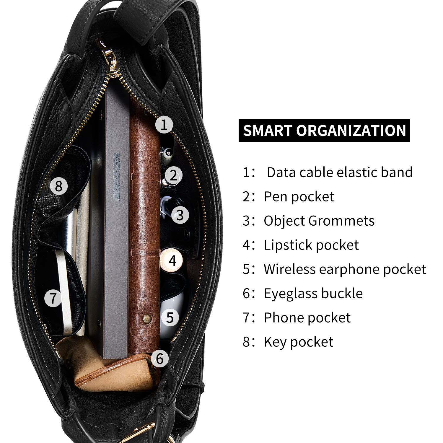 new work bag Olivia black business bag-Victoria Hyde Olivia black new work bag – microfiber leather, water-repellent, vegan, 27x30x14 cm, fits 11" tablet, smart organizer, for commuting women.