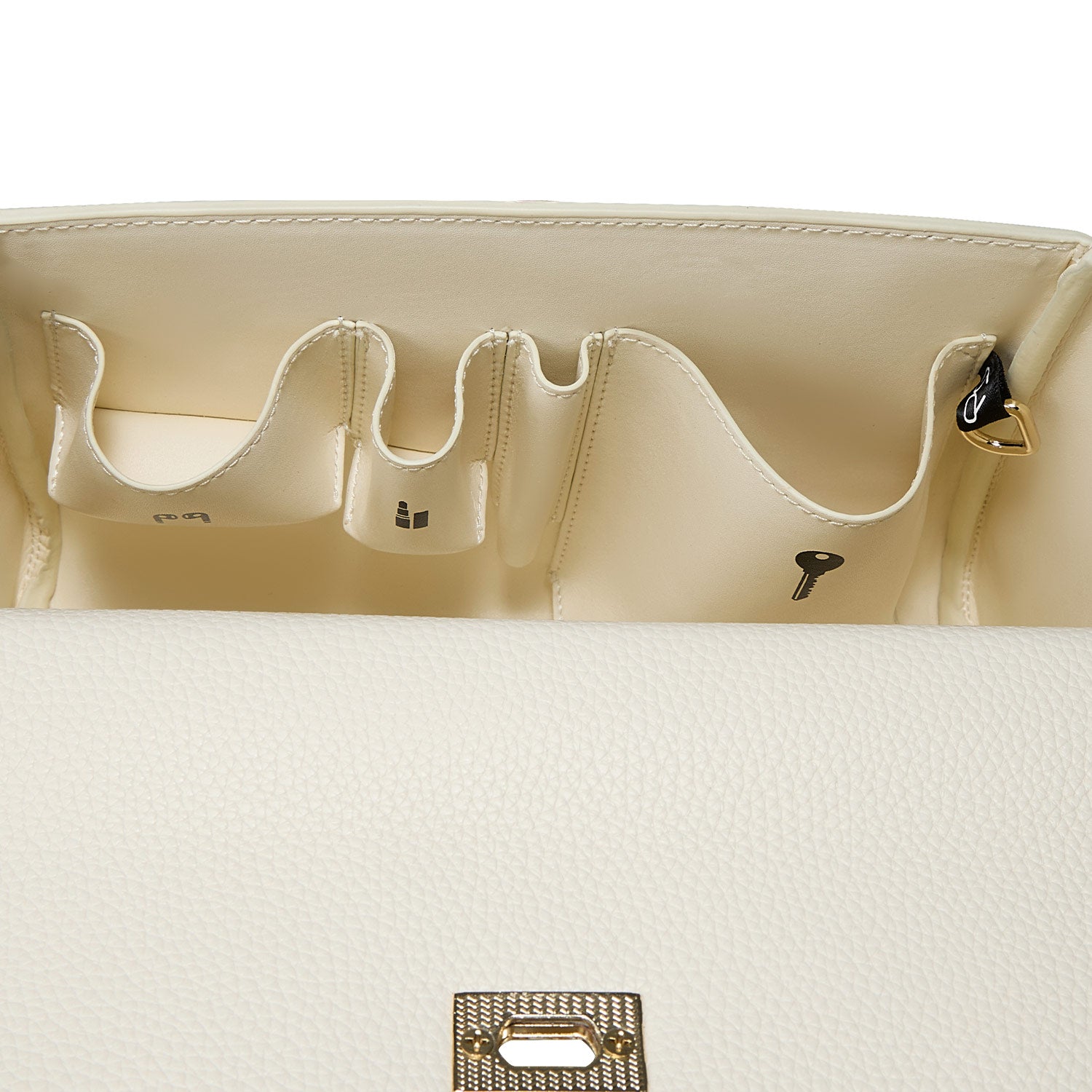 Victoria Hyde London Victoria women's handbag – stylish work bag in PU leather with gold hardware. Interior pockets for headphones, lipstick, pen, keys, sunglasses. Perfect for career women.