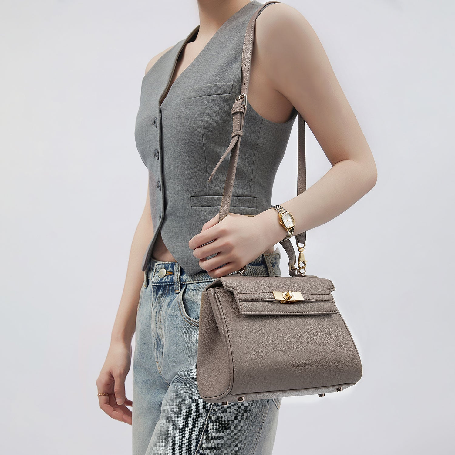 Victoria Small Damenhandtasche in Nude