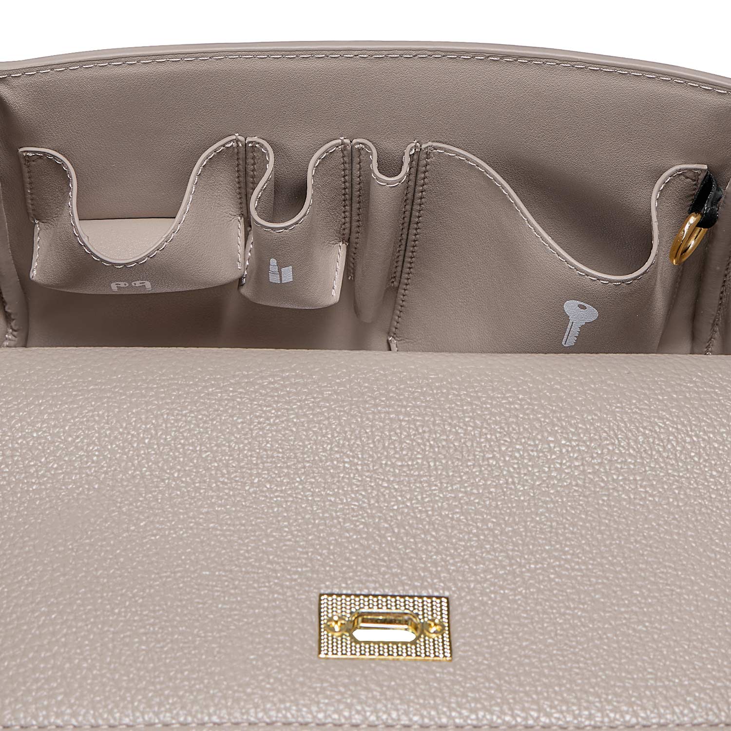 Victoria Hyde London Victoria Series women’s handbag – PU leather work bag with lychee grain, gold hardware, organizer pockets, 24x17x10 cm.