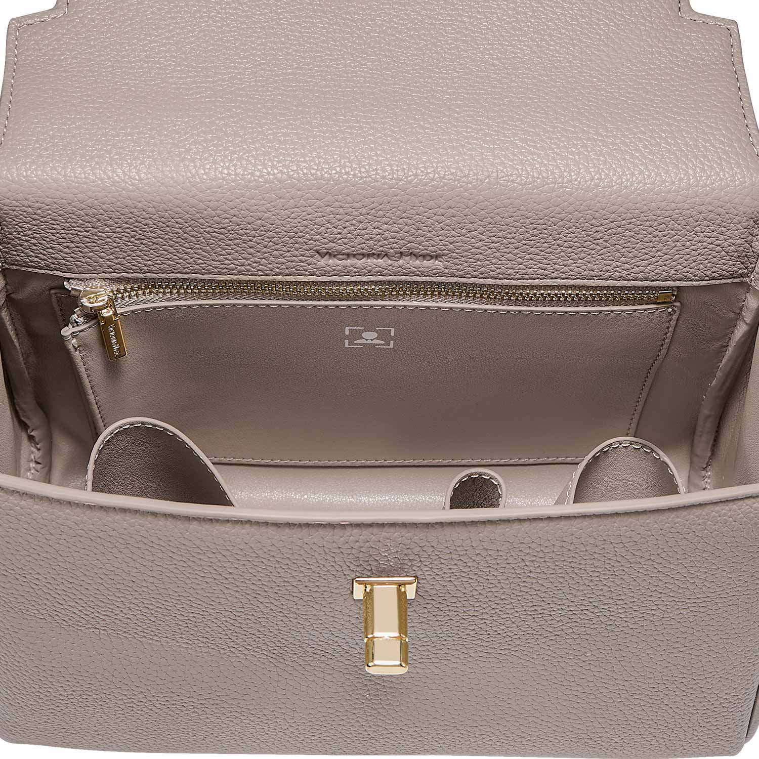 Victoria Hyde London Victoria Series women’s handbag – PU leather work bag with lychee grain, gold hardware, organizer pockets, 24x17x10 cm.