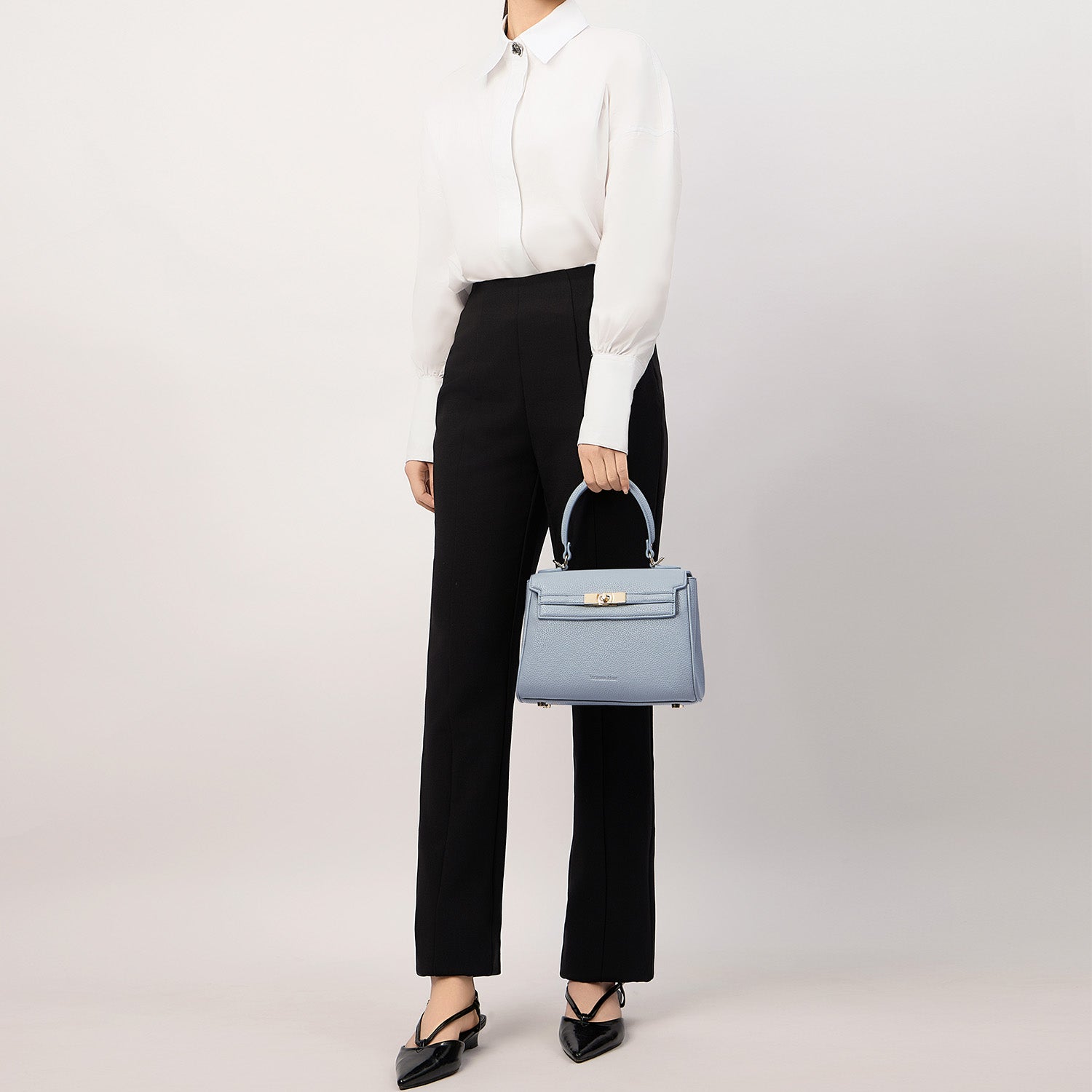 Victoria Hyde London Victoria handbag – structured PU leather work tote with gold hardware, multiple organizer pockets, 24x17x10 cm, for busy professional women.