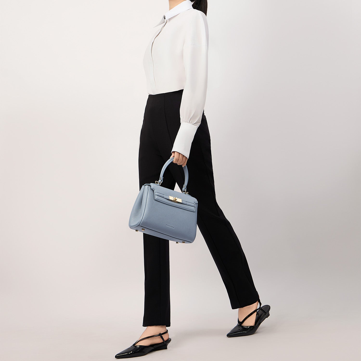 Victoria Hyde London Victoria handbag – structured PU leather work tote with gold hardware, multiple organizer pockets, 24x17x10 cm, for busy professional women.