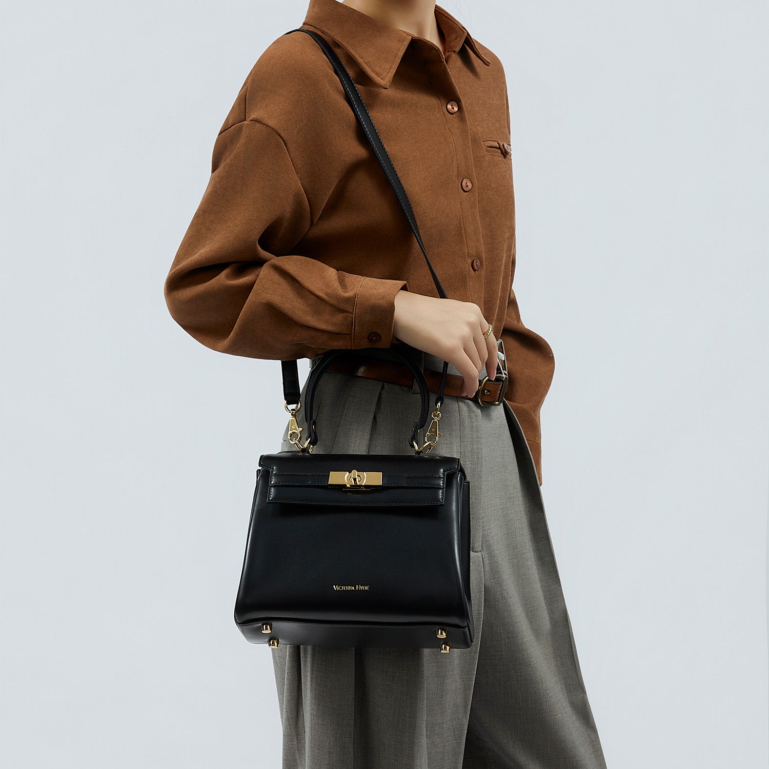 Victoria Hyde London Victoria women’s handbag – PU leather work tote with gold hardware, multiple inner pockets, ideal for office &amp; daily use.