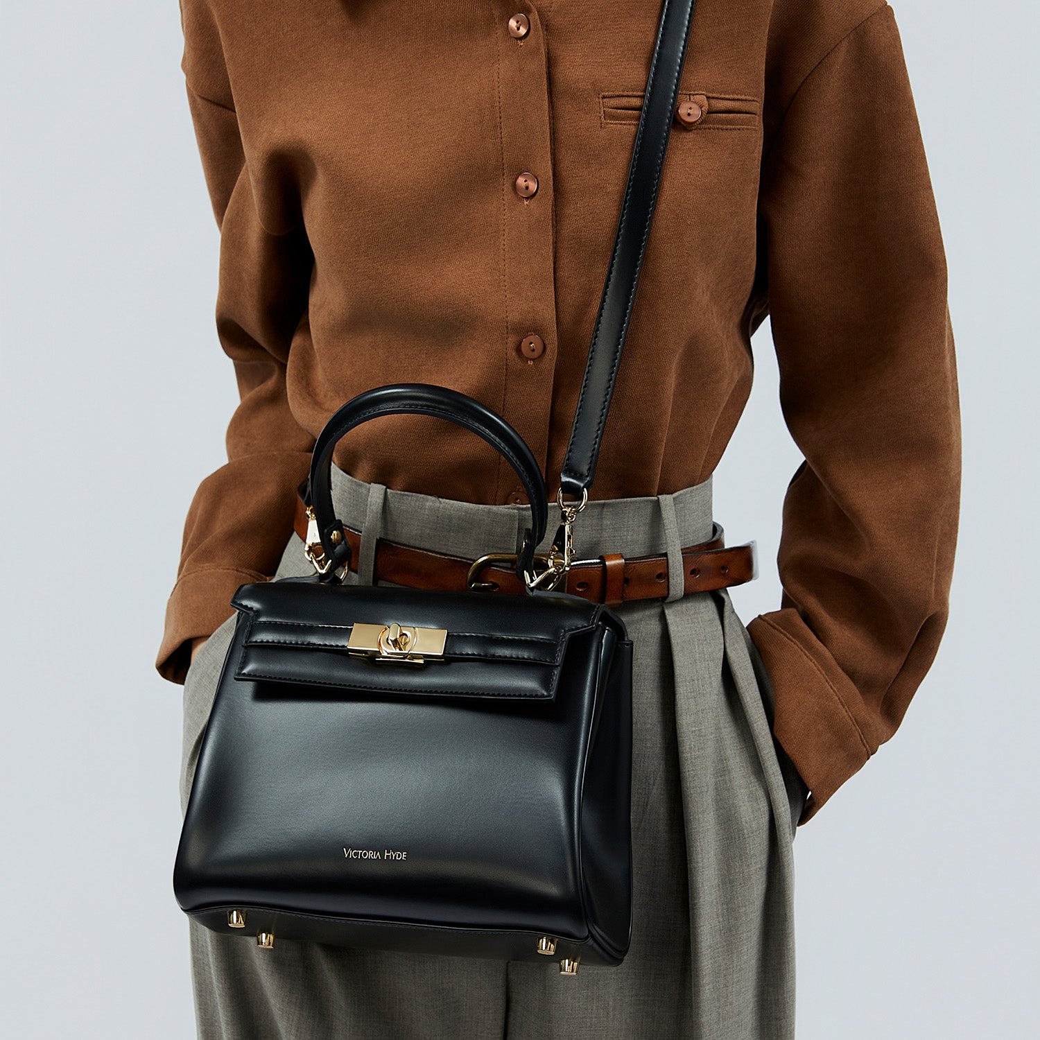Victoria Hyde London Victoria women’s handbag – PU leather work tote with gold hardware, multiple inner pockets, ideal for office &amp; daily use.