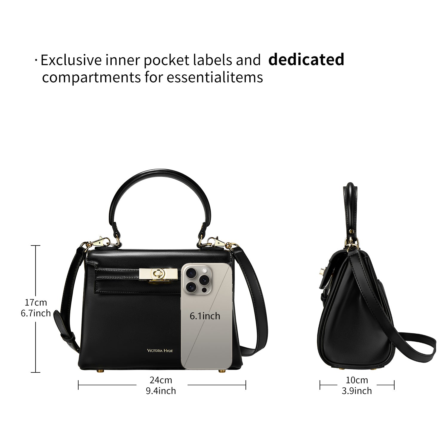 Victoria Hyde London Victoria women’s handbag – PU leather work tote with gold hardware, multiple inner pockets, ideal for office &amp; daily use.