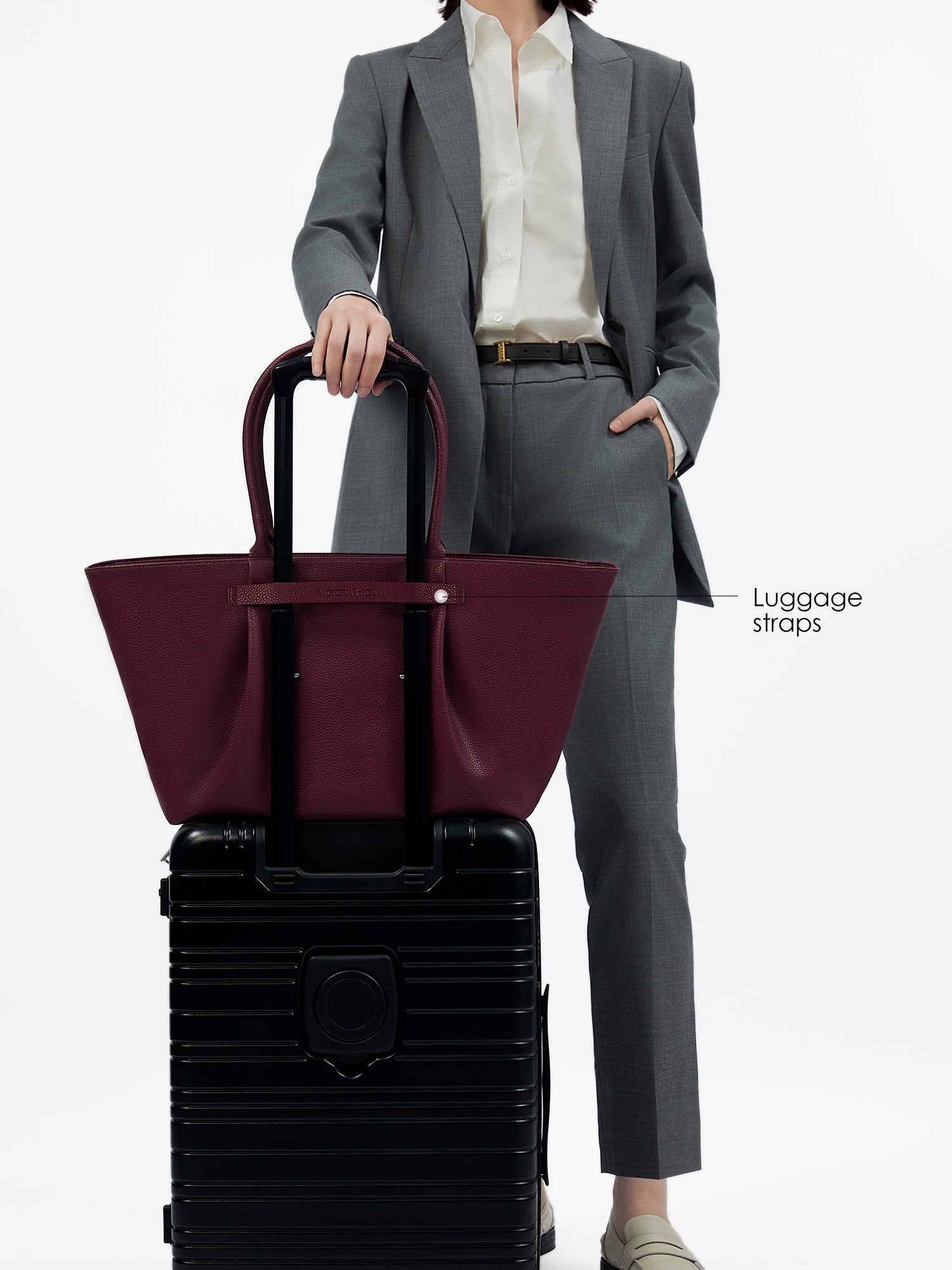 New Work Bag Ada wine red modern work bag sustainable tote bag with laptop compartment for women in business
