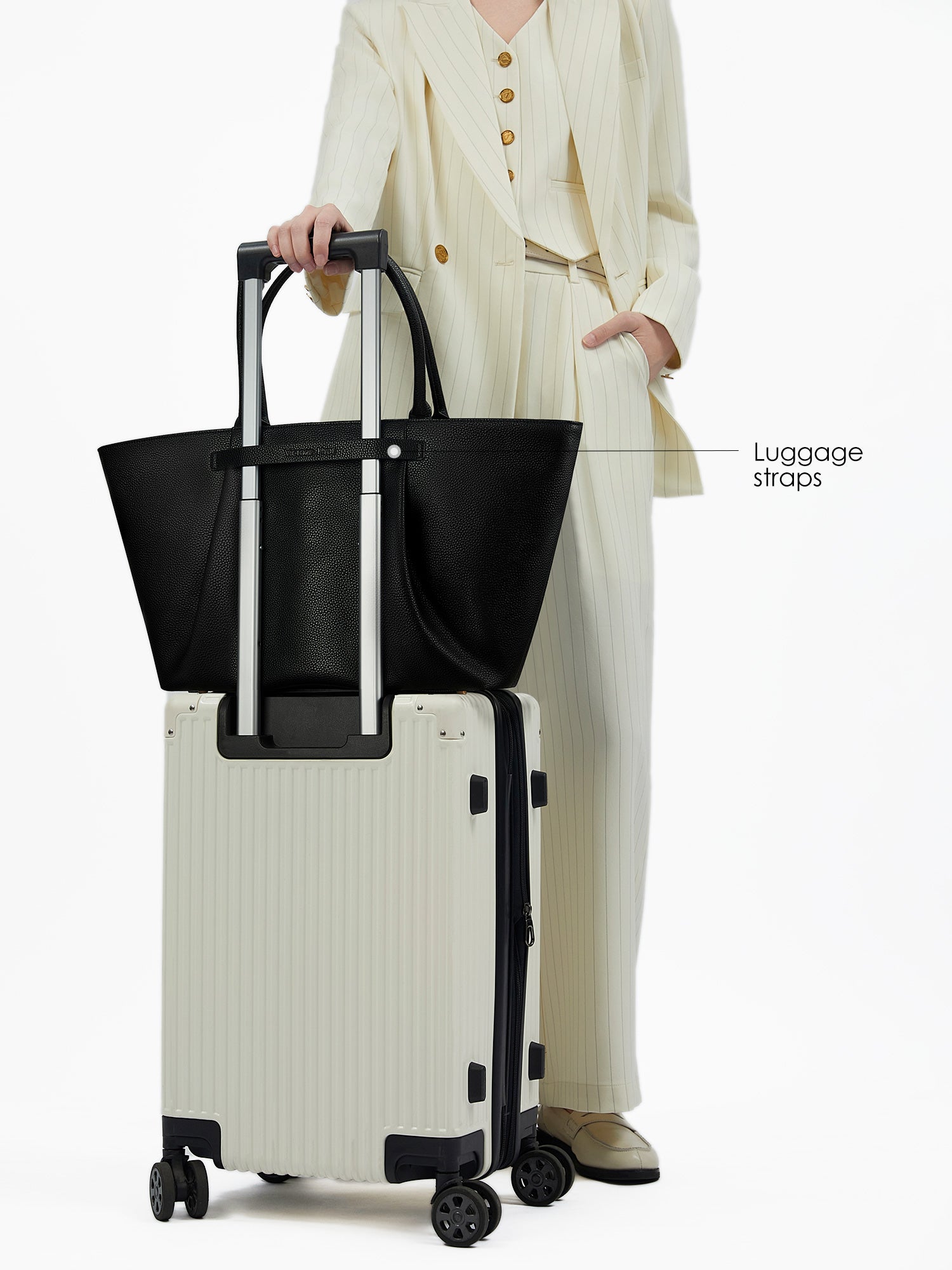 New Work Bag Ada black modern work bag sustainable tote bag with laptop compartment for women in business