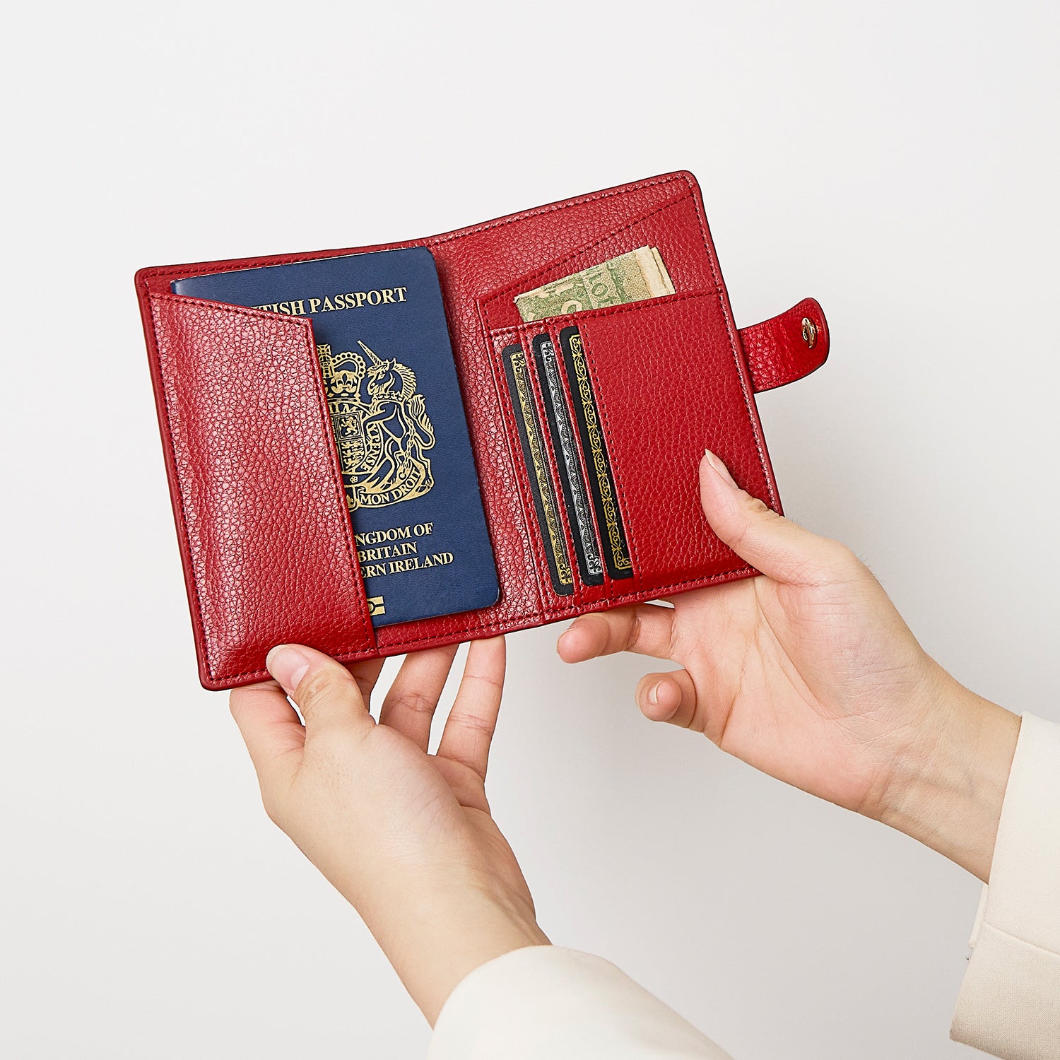 Amelia_Passport_Holder_in_Cherry_Red for business women