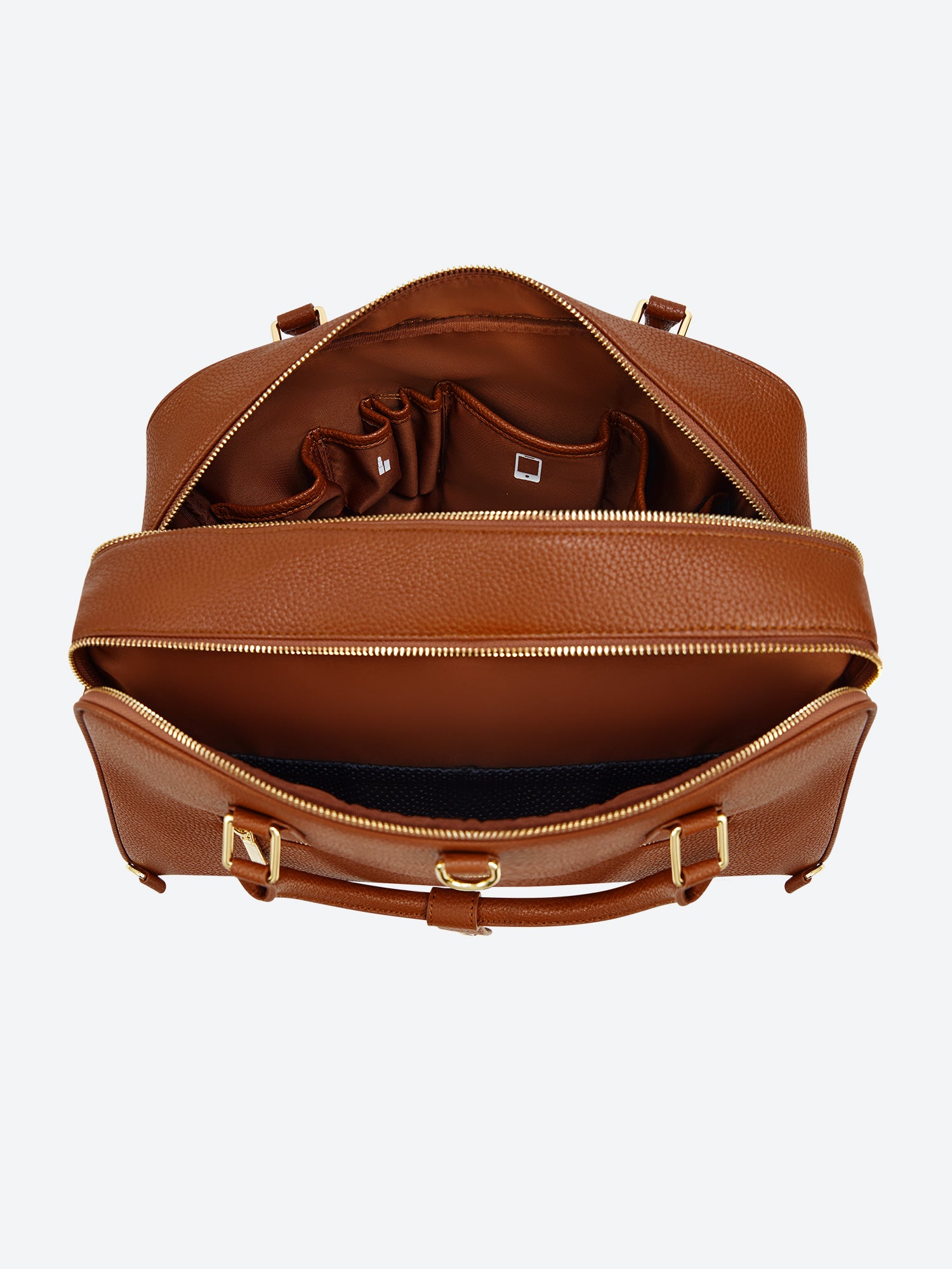 Victoria Hyde Amal 2-in-1 convertible laptop backpack and handbag in brown, vegan leather business bag with 14-inch laptop compartment