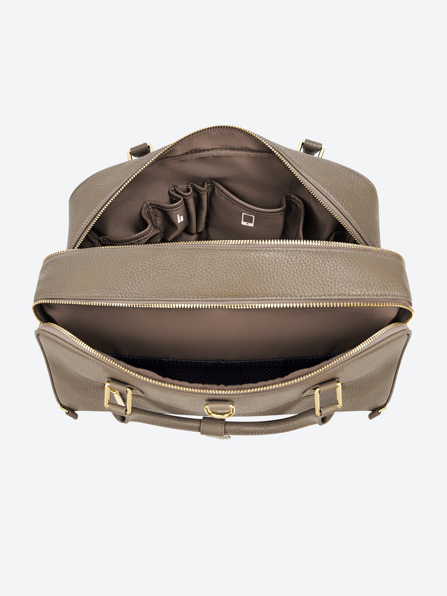 Victoria Hyde Amal 2-in-1 convertible laptop backpack and handbag in nude, vegan leather business bag with 14-inch laptop compartment
