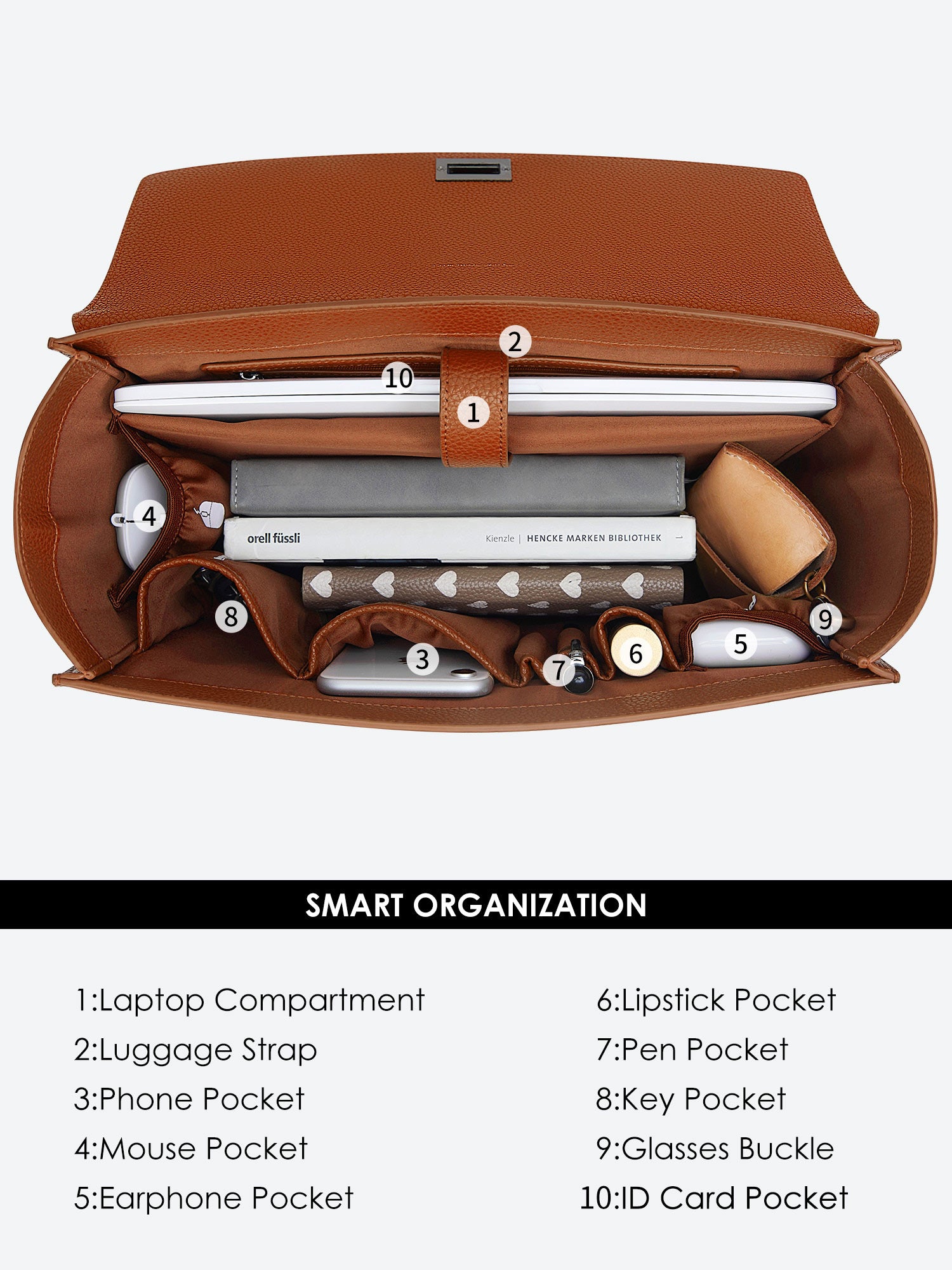 Rucksack mit abnehmbarem Gurt - Potter in Braun | Für Laptops bis zu 13"
