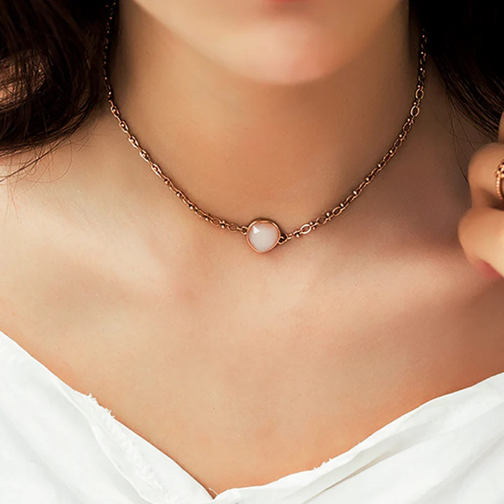 Victoria Hyde, VH80052F, Stone Jade, Halskette, Schmuck, Rosegold, Modelbild-1