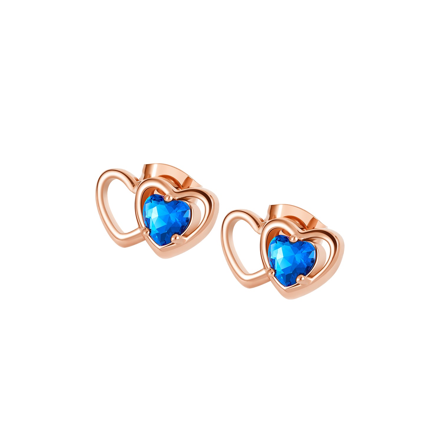 Earrings - Love Heart in Rosegold
