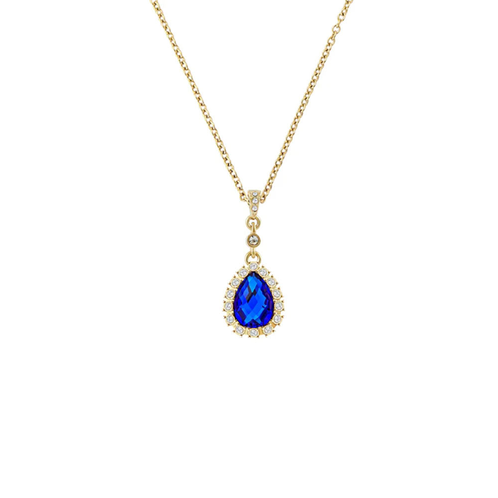 Necklace Princess s Water Drop in Gold Blue