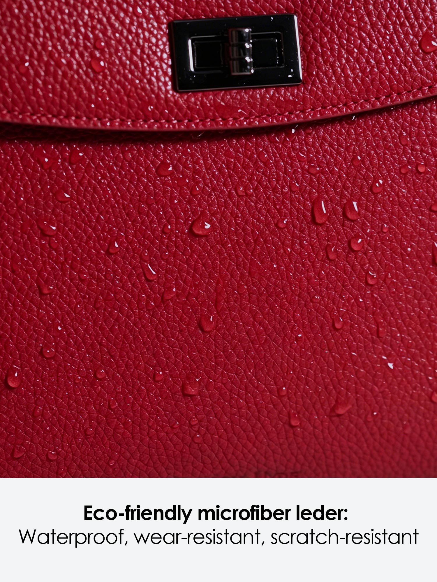 Victoria Hyde potter red laptop bag material benefits: waterproof, scratch-resistant, and eco-friendly vegan leather for long-lasting business use.