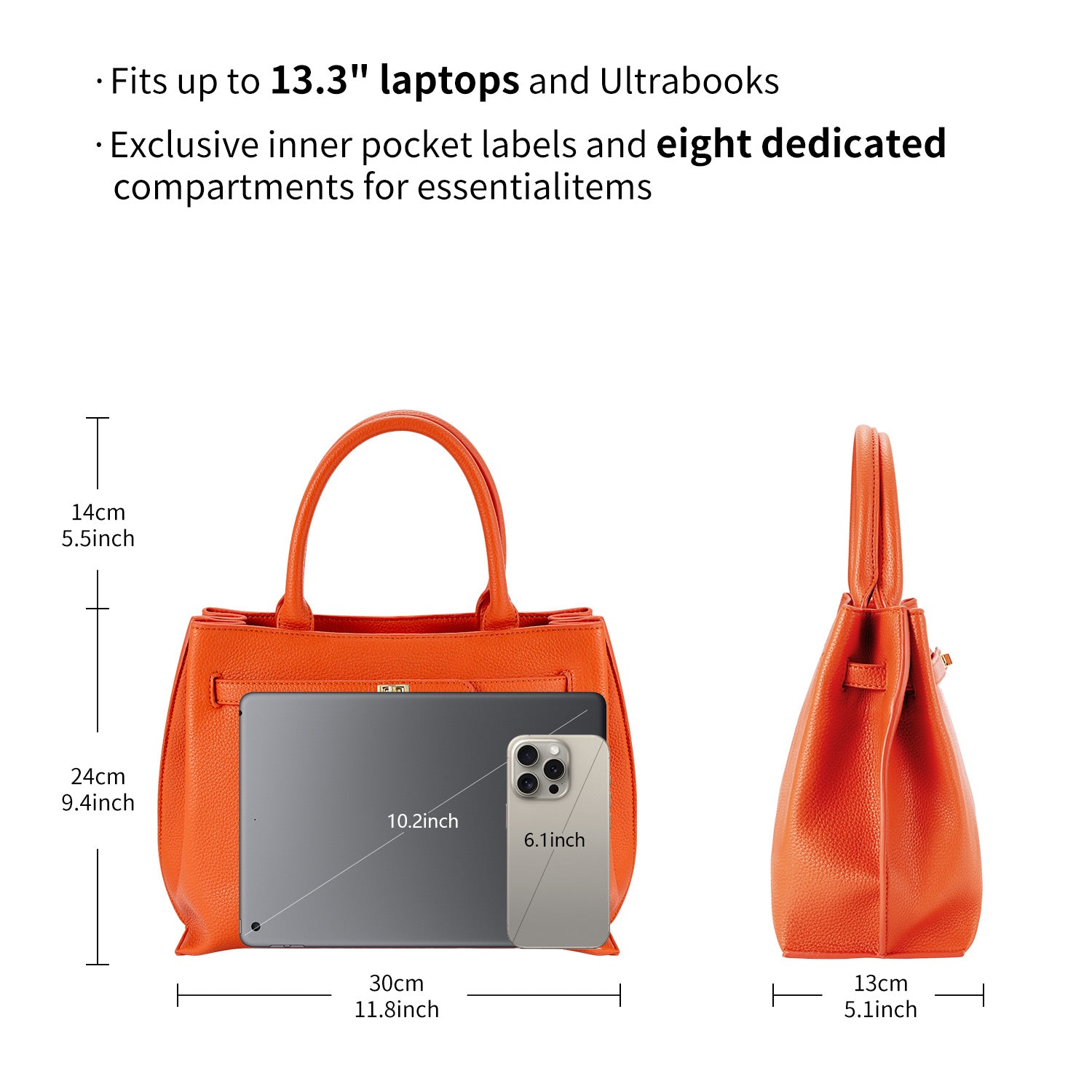 Handbag Lambeth in Orange – Victoria Hyde London