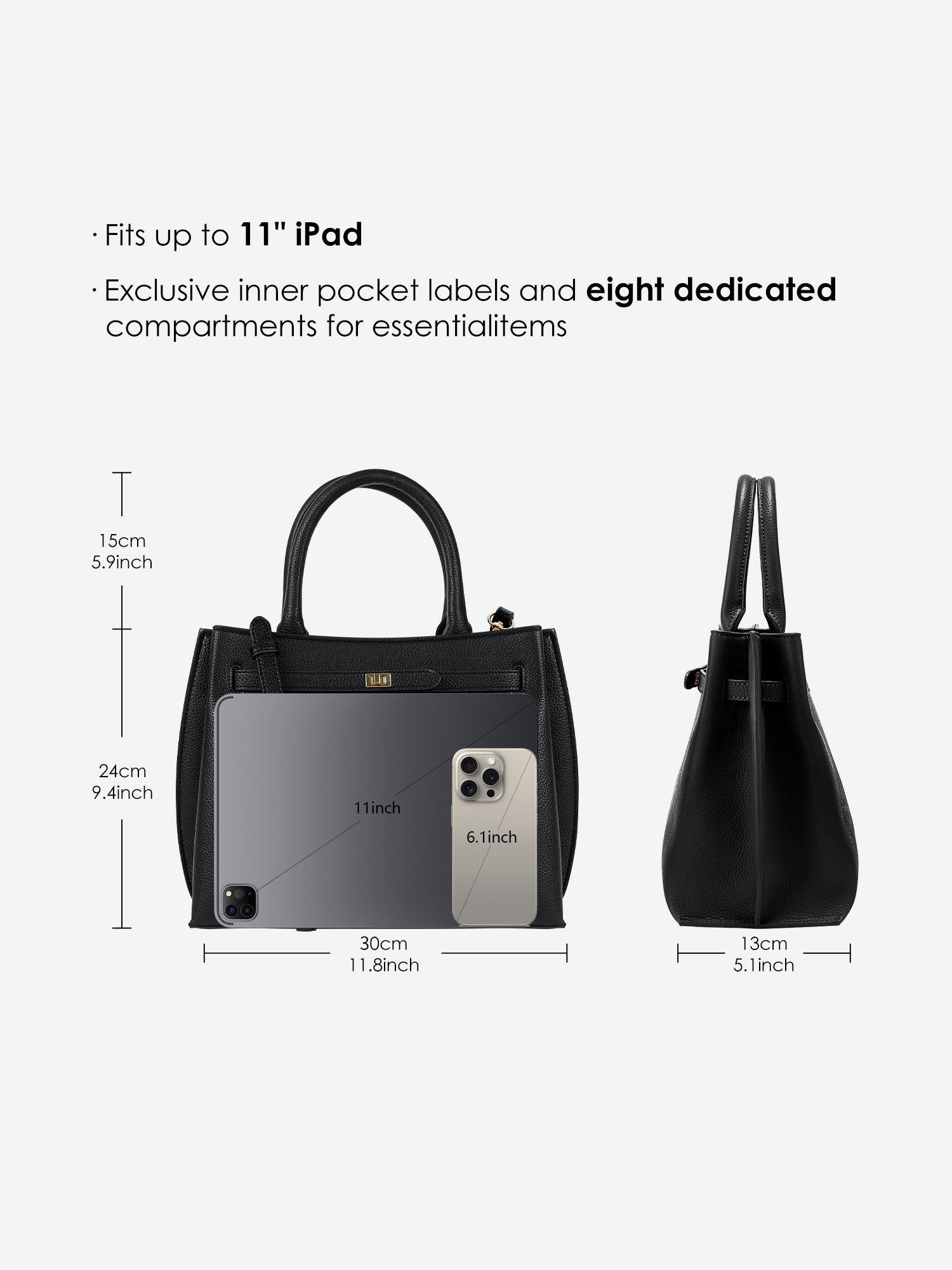 Business-Tasche Lambeth Schwarz|Für Laptops bis 13 Zoll |Victoria