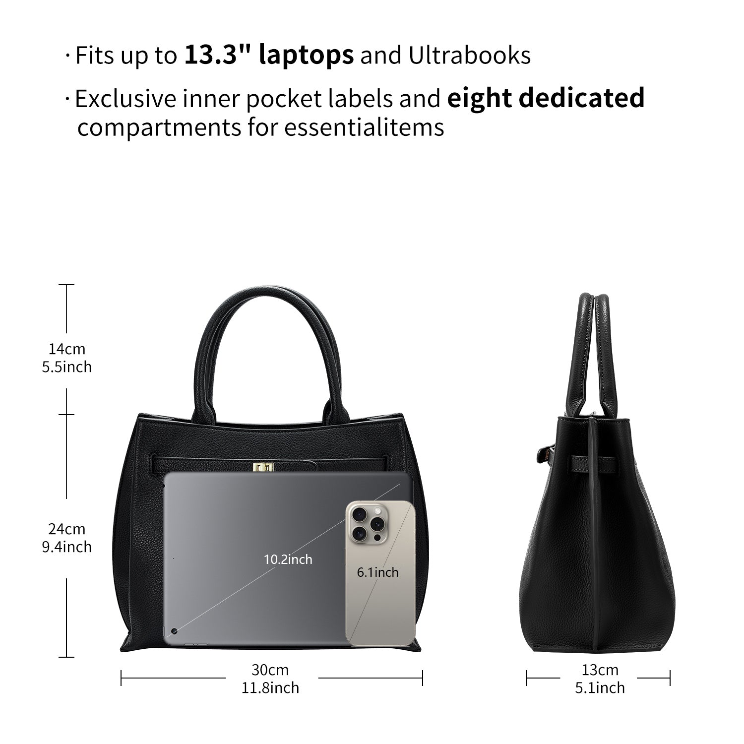 Handbag Lambeth in Black – Victoria Hyde London