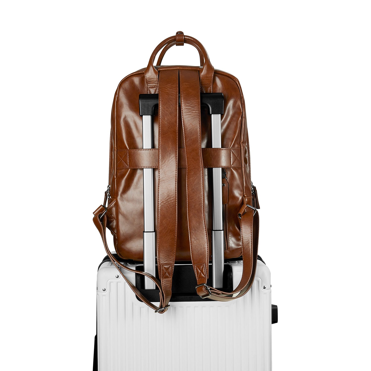 Victoria Hyde London Cowboy backpack – faux leather laptop backpack for work & daily use, padded 15" compartment, PU leather, 27x39x16 cm, 0.96 kg.