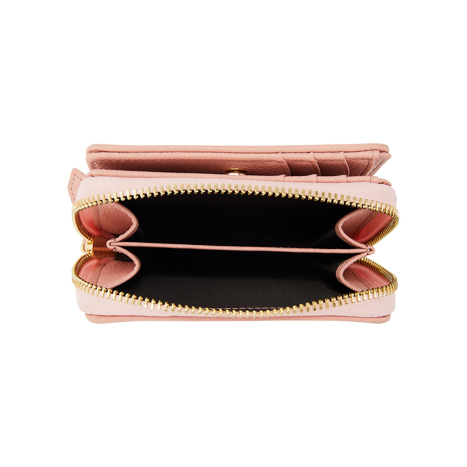 Victoria Hyde Avila pink leather wallet – compact billfold with card slots, coin pocket, heart details, light gold hardware, 11.7x10x3.5 cm, 0.12kg.