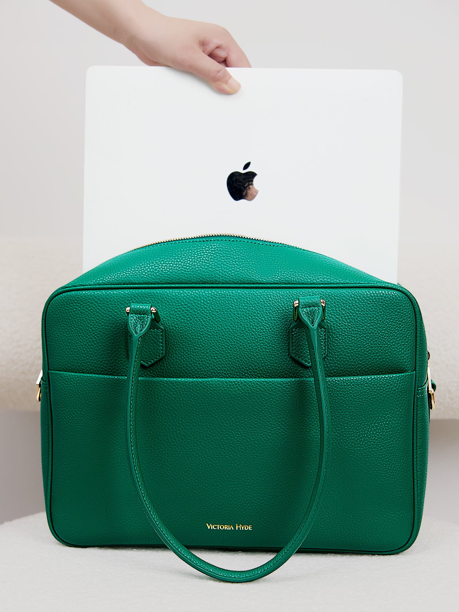 Business & notebook handbag Margaret large green – Victoria Hyde