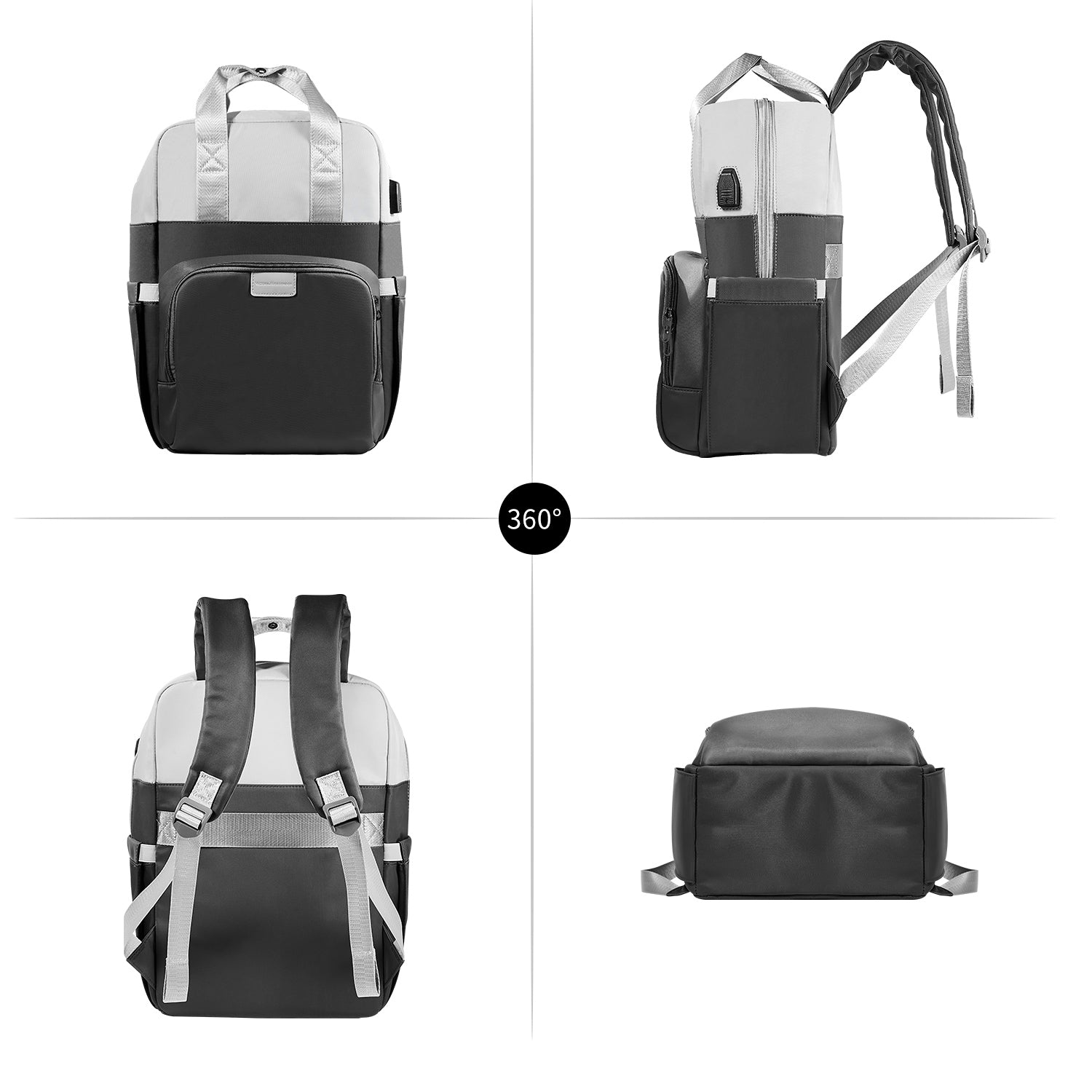 Victoria Hyde Rowina backpack – lightweight 0.85kg, nylon with silk lining, laptop compartment, spacious yet elegant work bag, 30.5x45x16 cm.