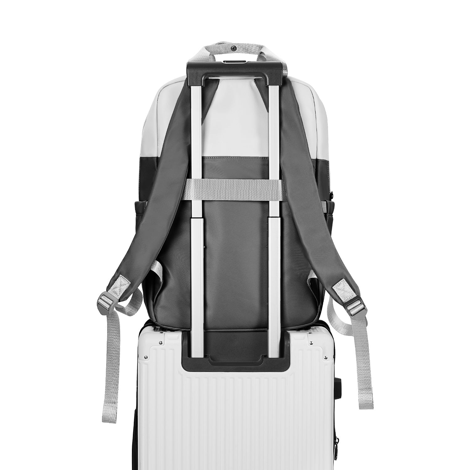 Victoria Hyde Rowina backpack – lightweight 0.85kg, nylon with silk lining, laptop compartment, spacious yet elegant work bag, 30.5x45x16 cm.