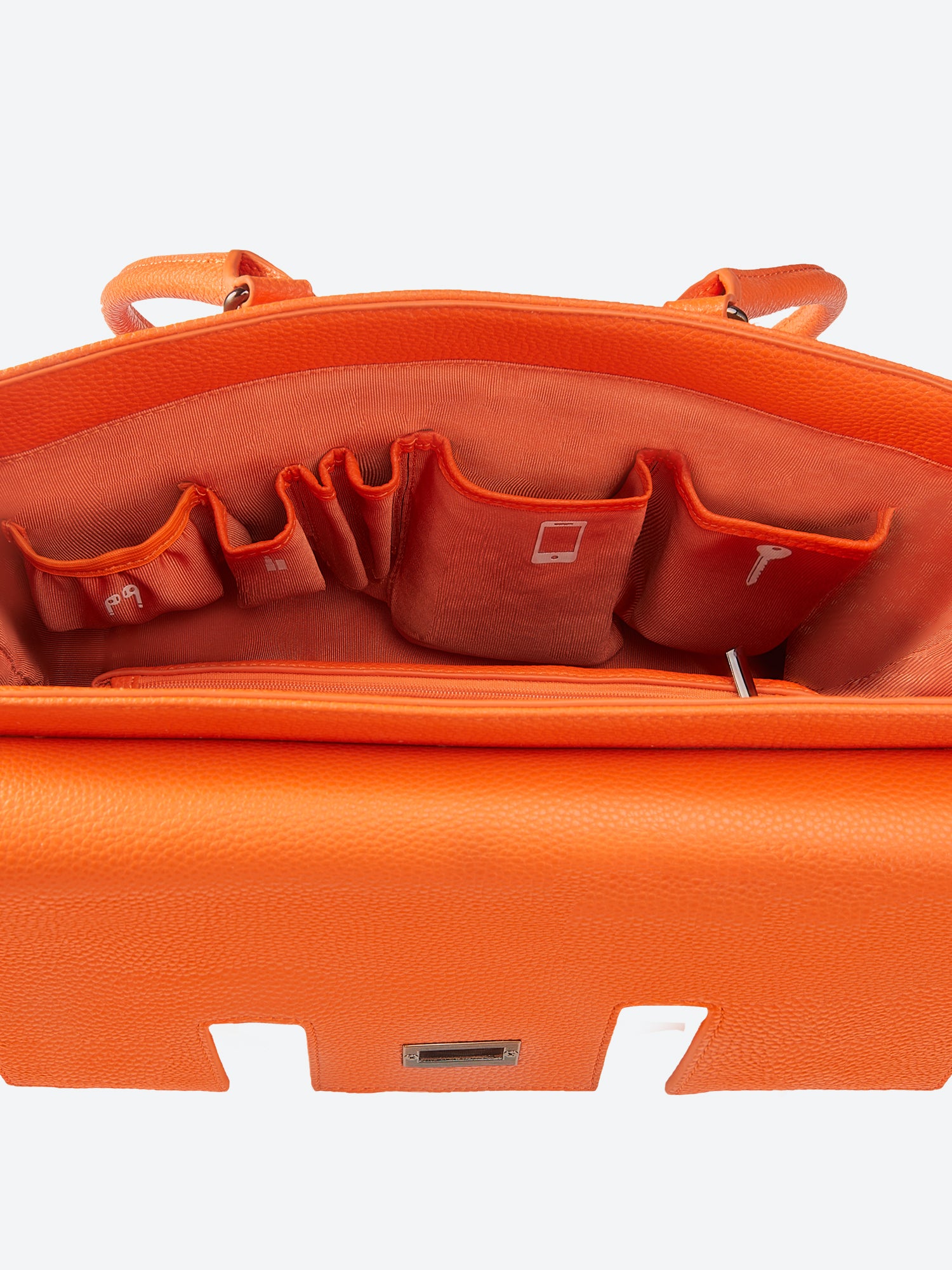 Victoria Hyde Jolene Small Orange new work bag – colorful vegan microfiber leather, tablet compartment for up to 12.9", smart organizer, removable cosmetic bag, water-repellent, for professional power women.