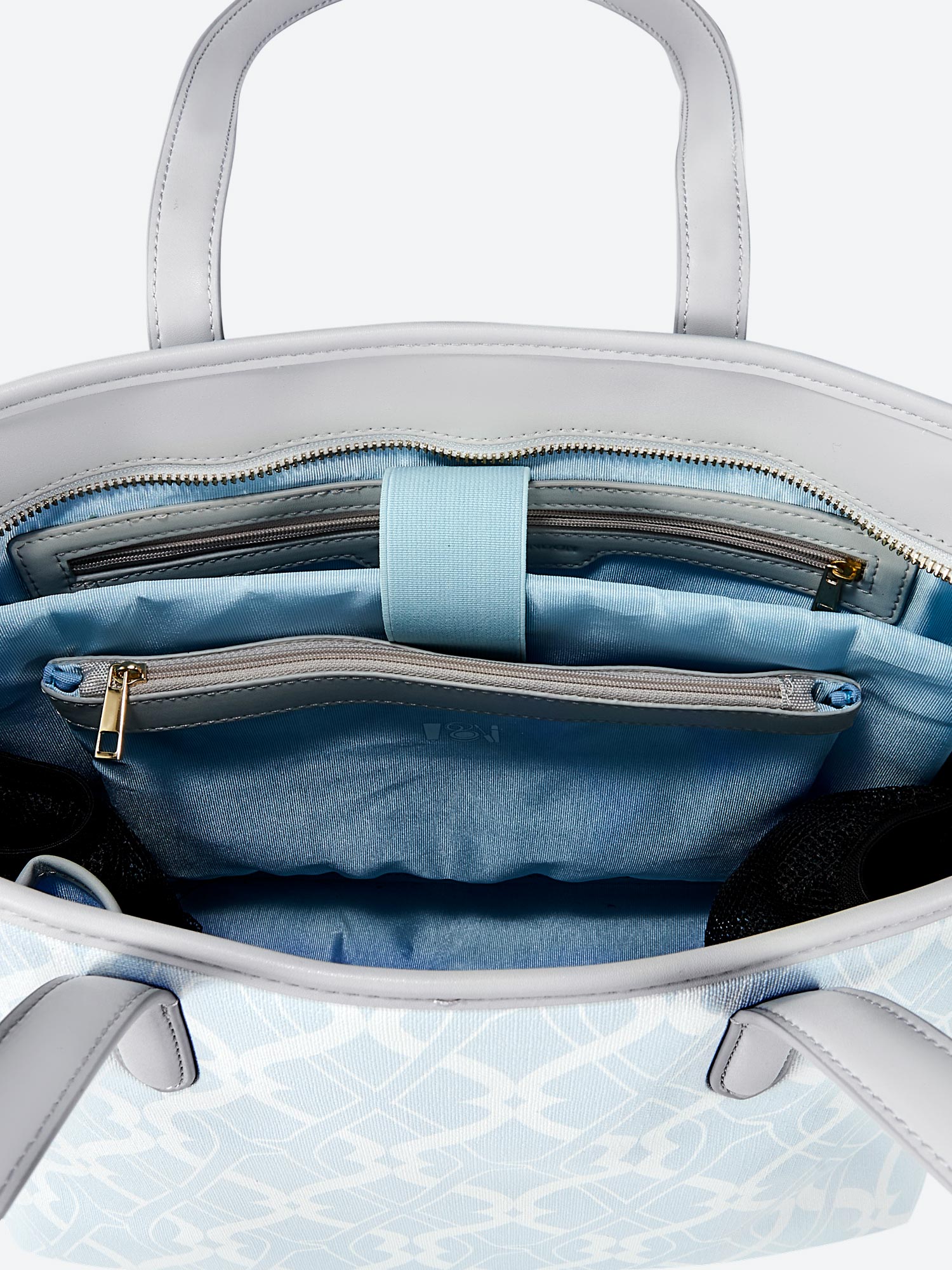 Victoria Hyde Yoana Large work bag in light blue, vegan, water-repellent, with laptop compartment and removable cosmetic bag.
